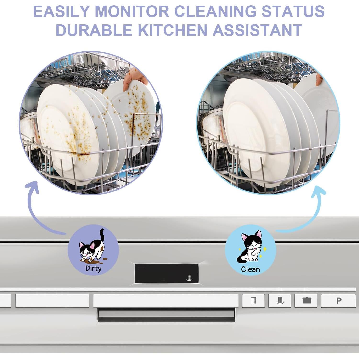 Imán de Lavavajillas Limpio Sucio Gosknor 8.9 cm Diseño Gato