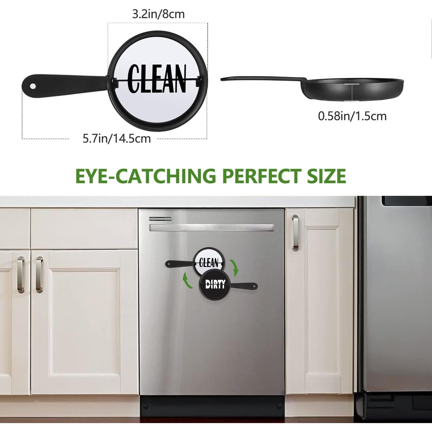 Señal Limpio Sucio para Lavavajillas SOOOEC Adhesivo 13.2x8.1cm