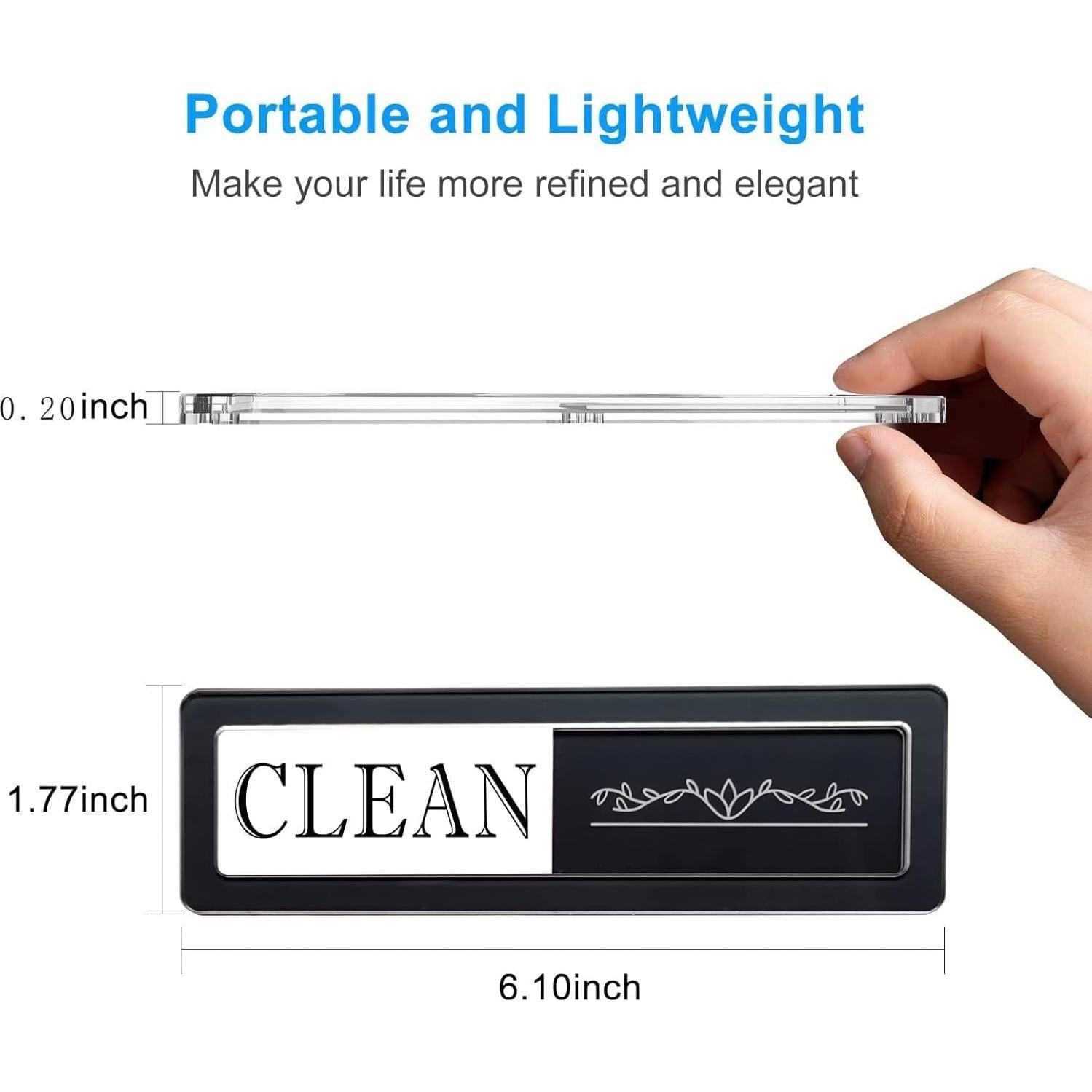 Imán Lavavajillas Limpio Sucio MOONOON Acrílico 15.5x4.5cm