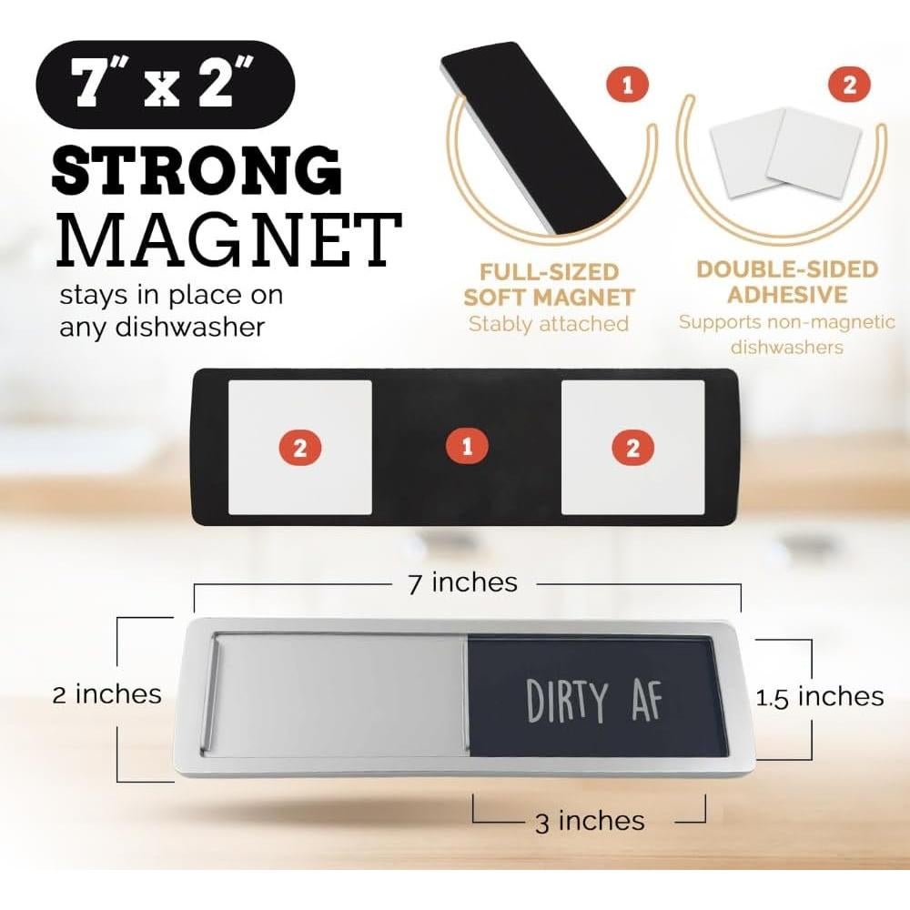 Imán de Lavavajillas Limpio Sucio Bastante Inapropiado 17.78x5.08cm