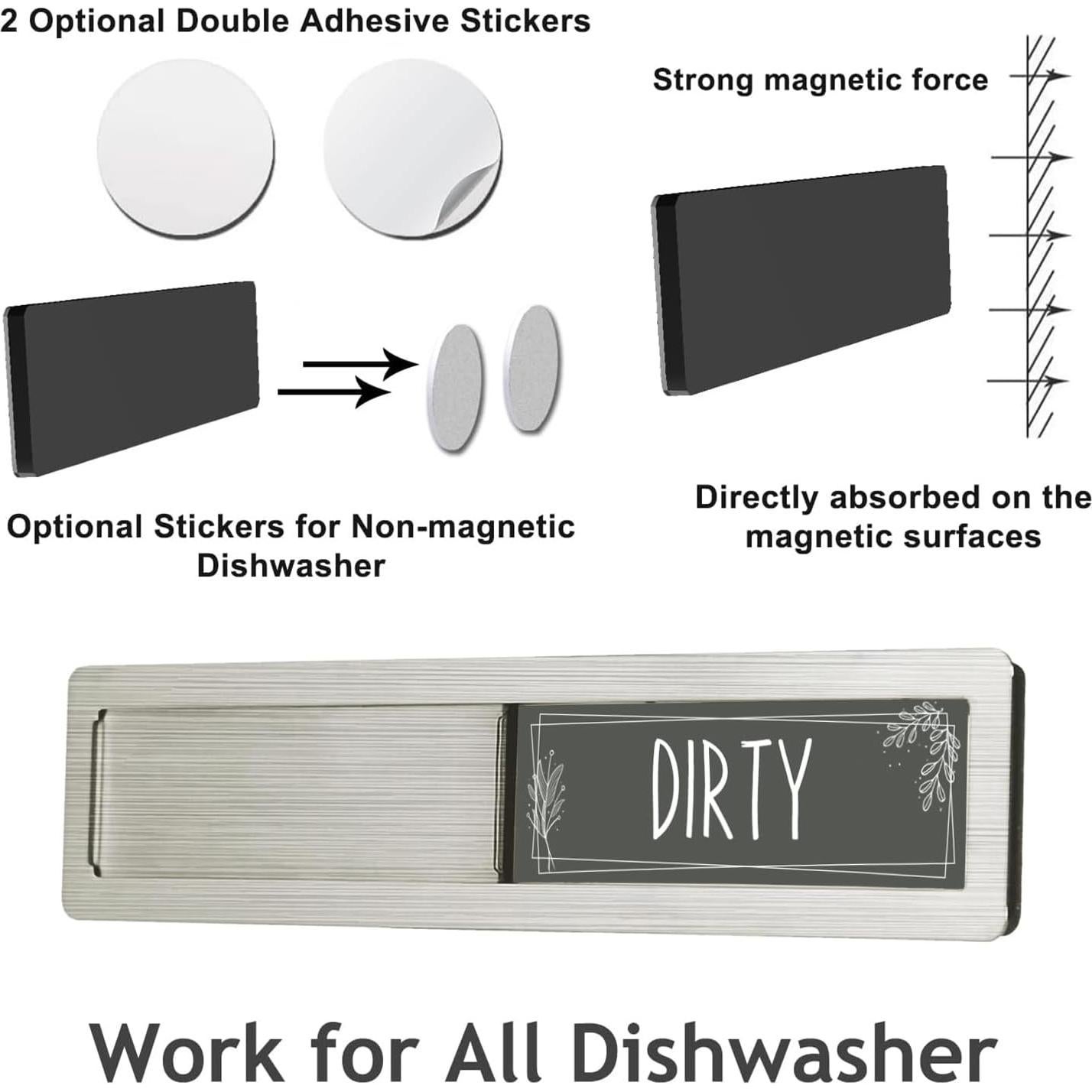 Imán de Lavavajillas Limpio Sucio YEWGARB Acero Inoxidable