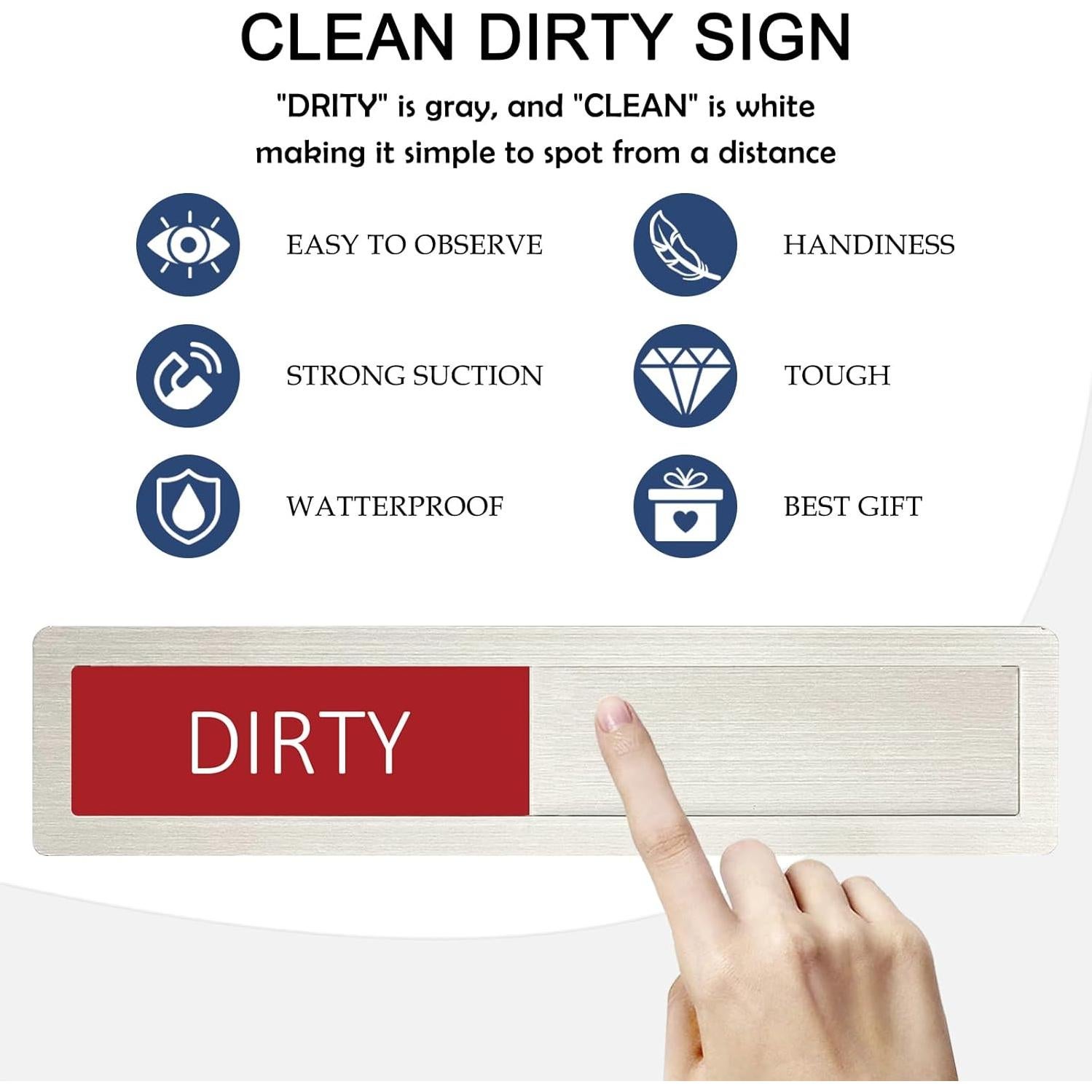 Imán de señal de lavavajillas Potexim limpio sucio acero inoxidable