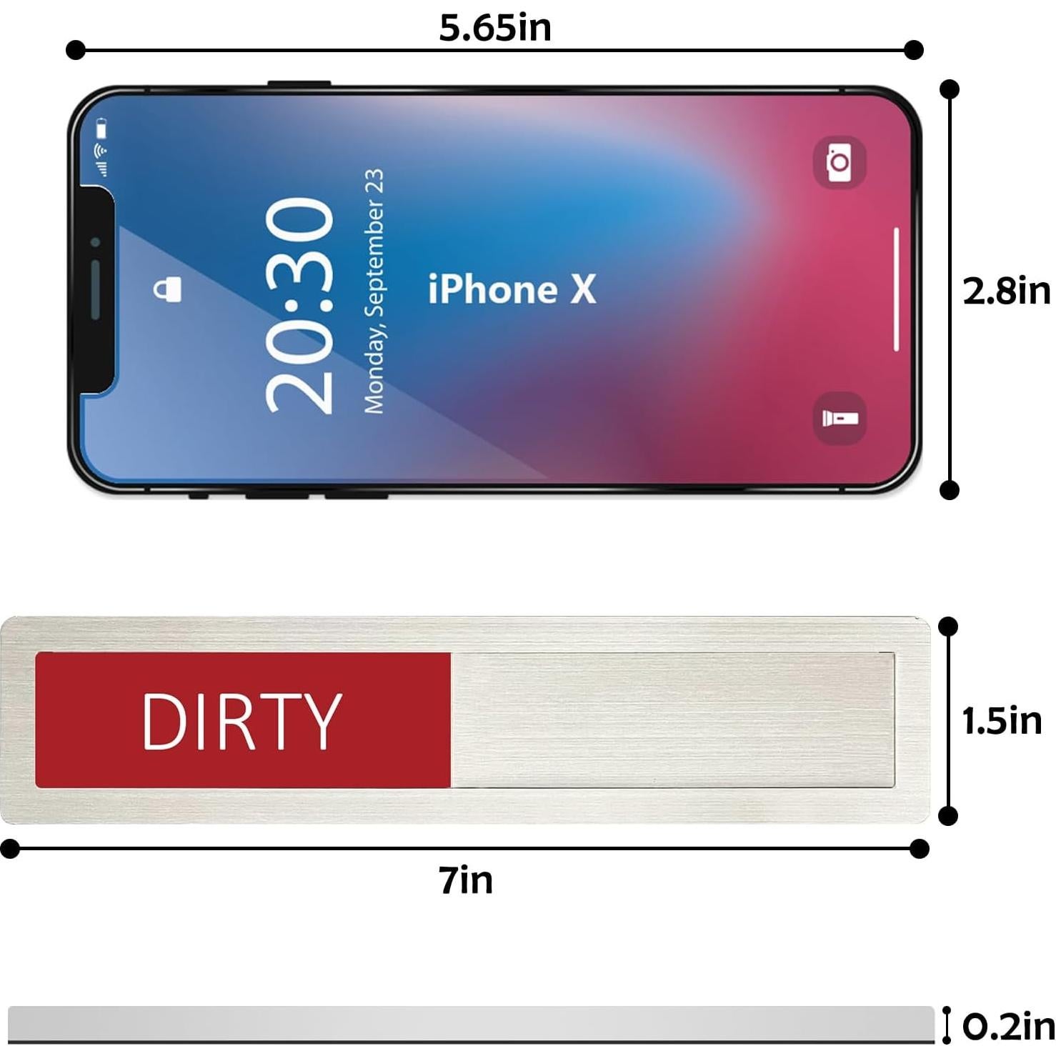 Imán de señal de lavavajillas Potexim limpio sucio acero inoxidable