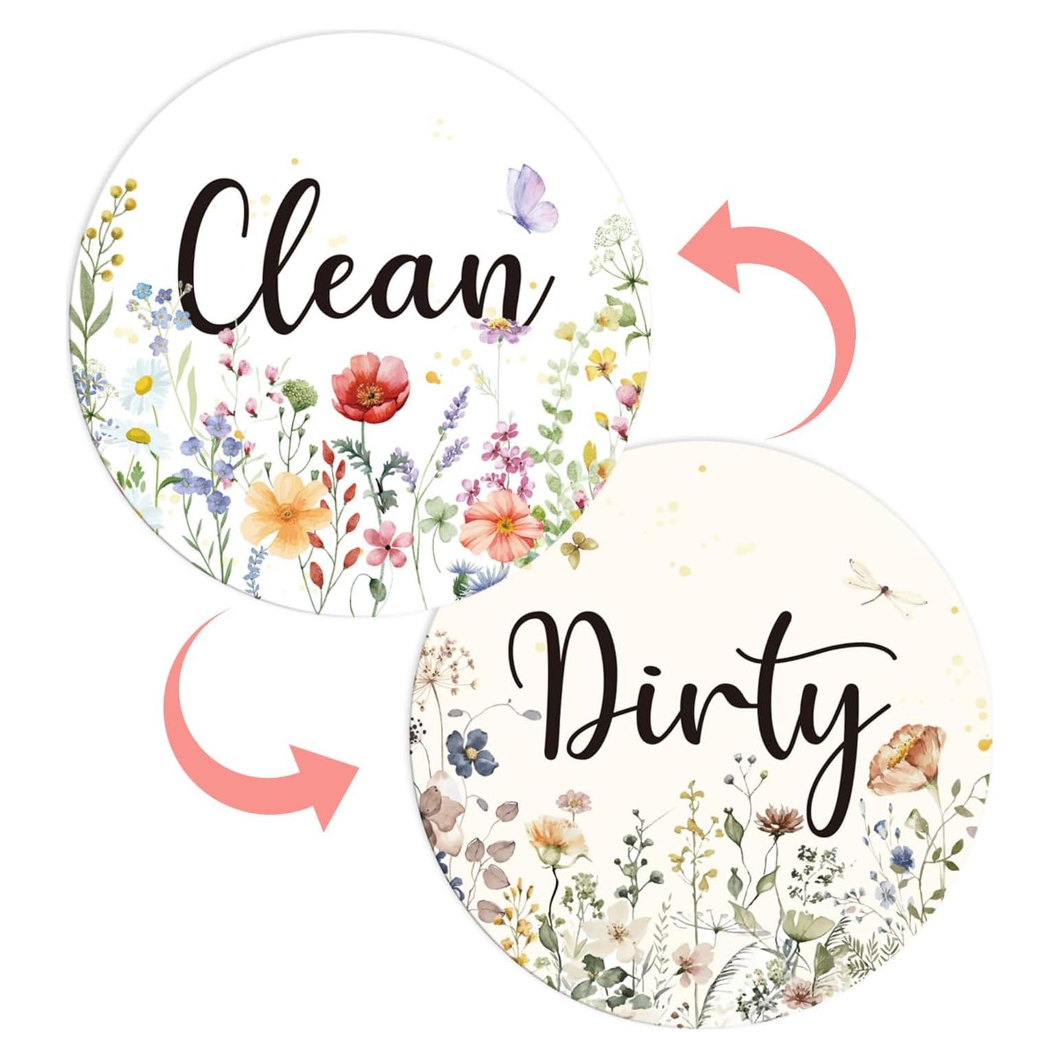 Imán Magnético Lavavajillas Limpio Sucio Cosmisun Floral 9x5cm