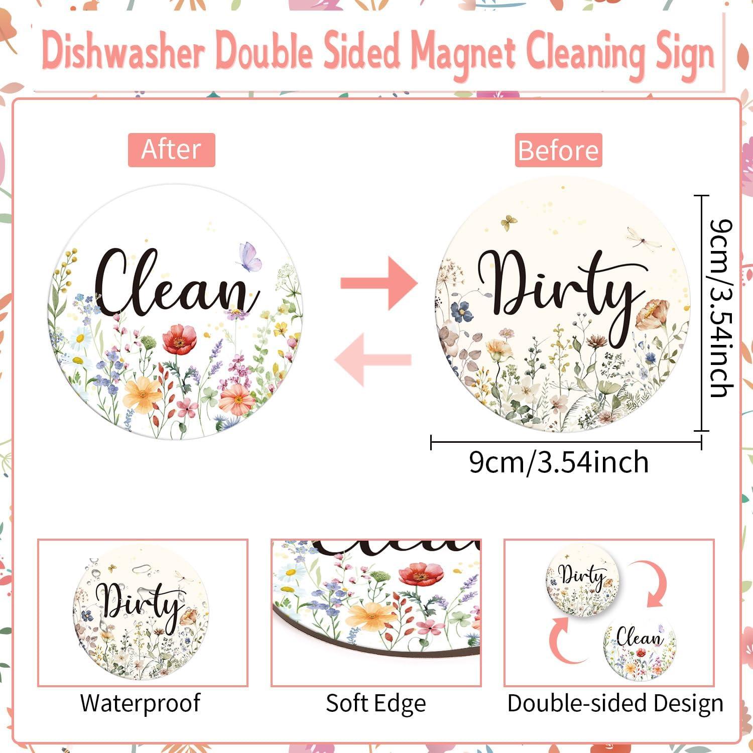 Imán Magnético Lavavajillas Limpio Sucio Cosmisun Floral 9x5cm
