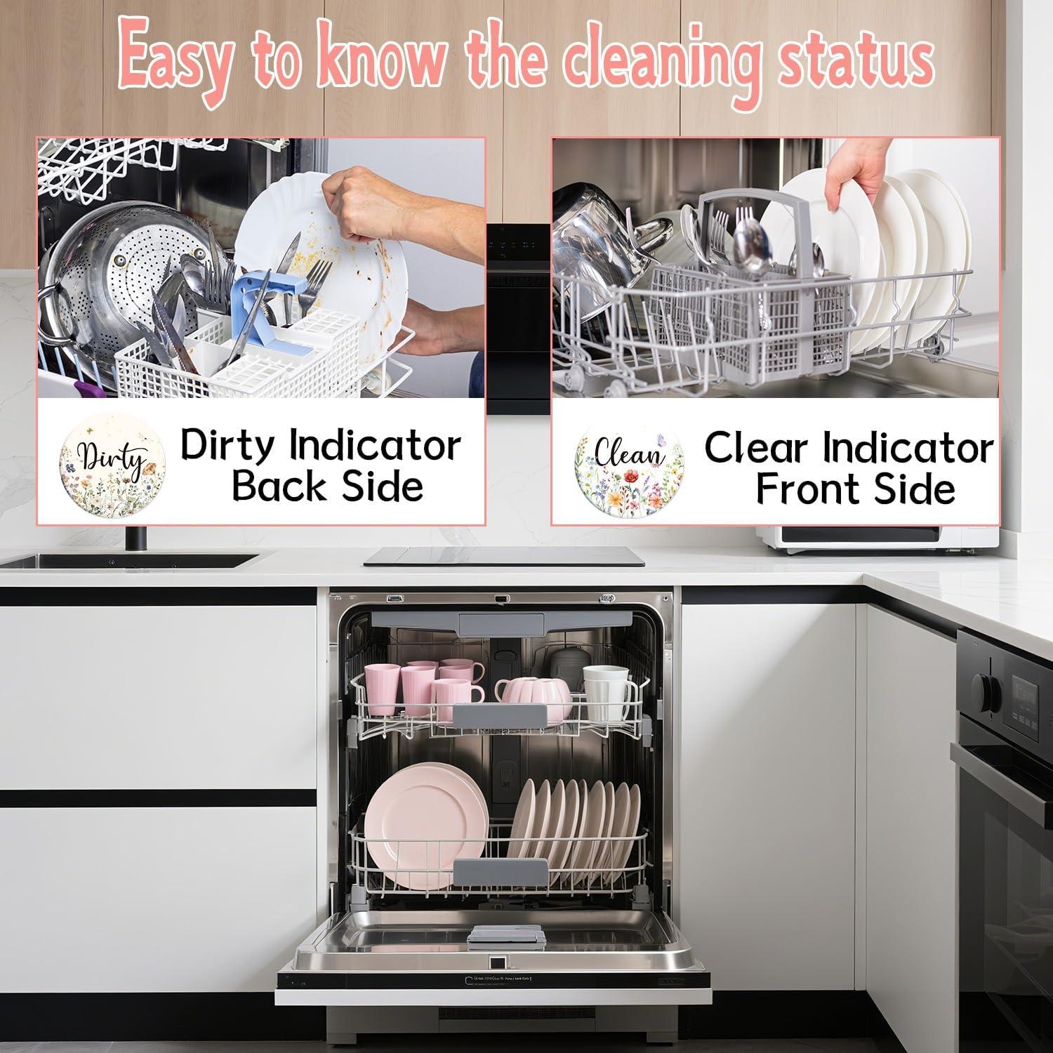 Imán Magnético Lavavajillas Limpio Sucio Cosmisun Floral 9x5cm