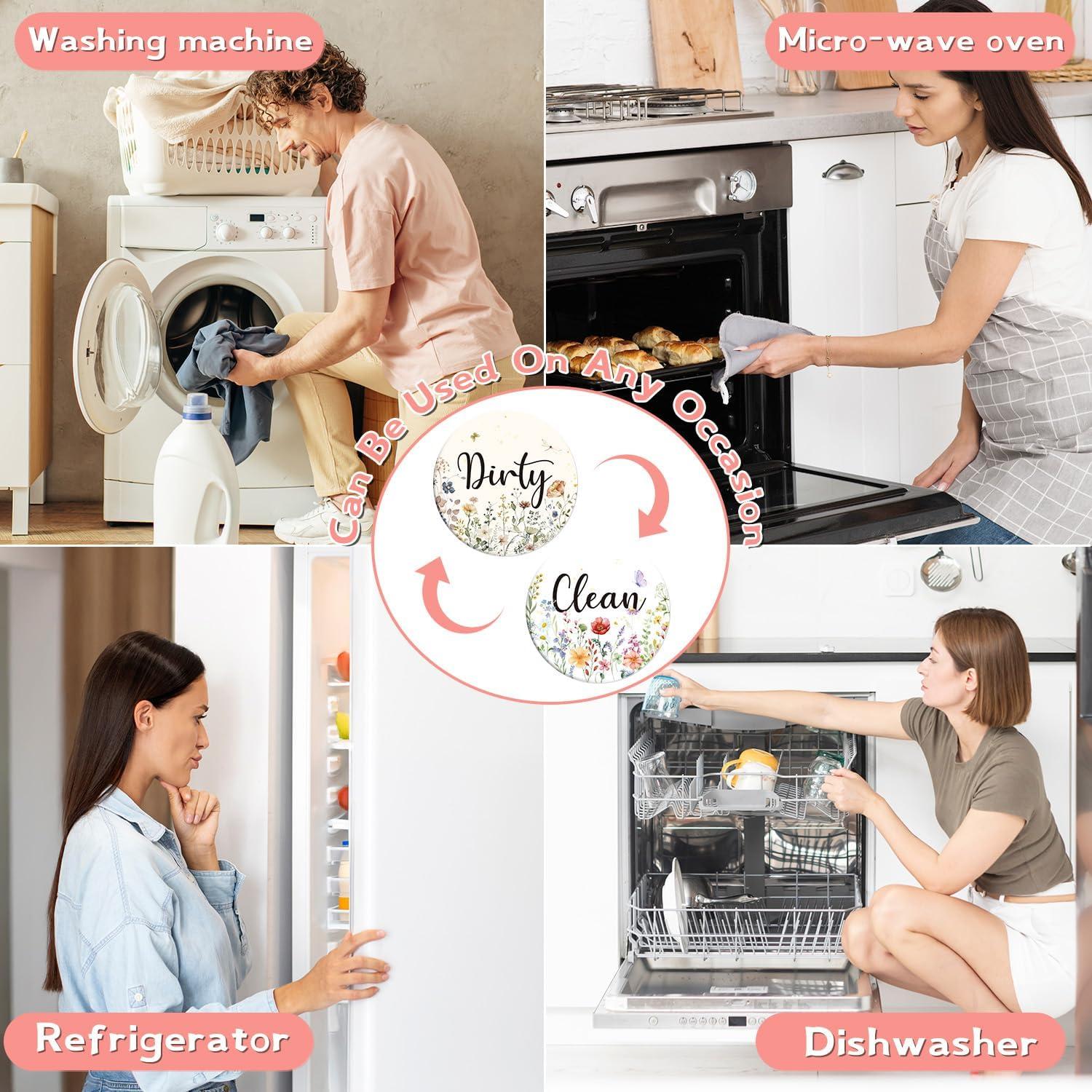 Imán Magnético Lavavajillas Limpio Sucio Cosmisun Floral 9x5cm