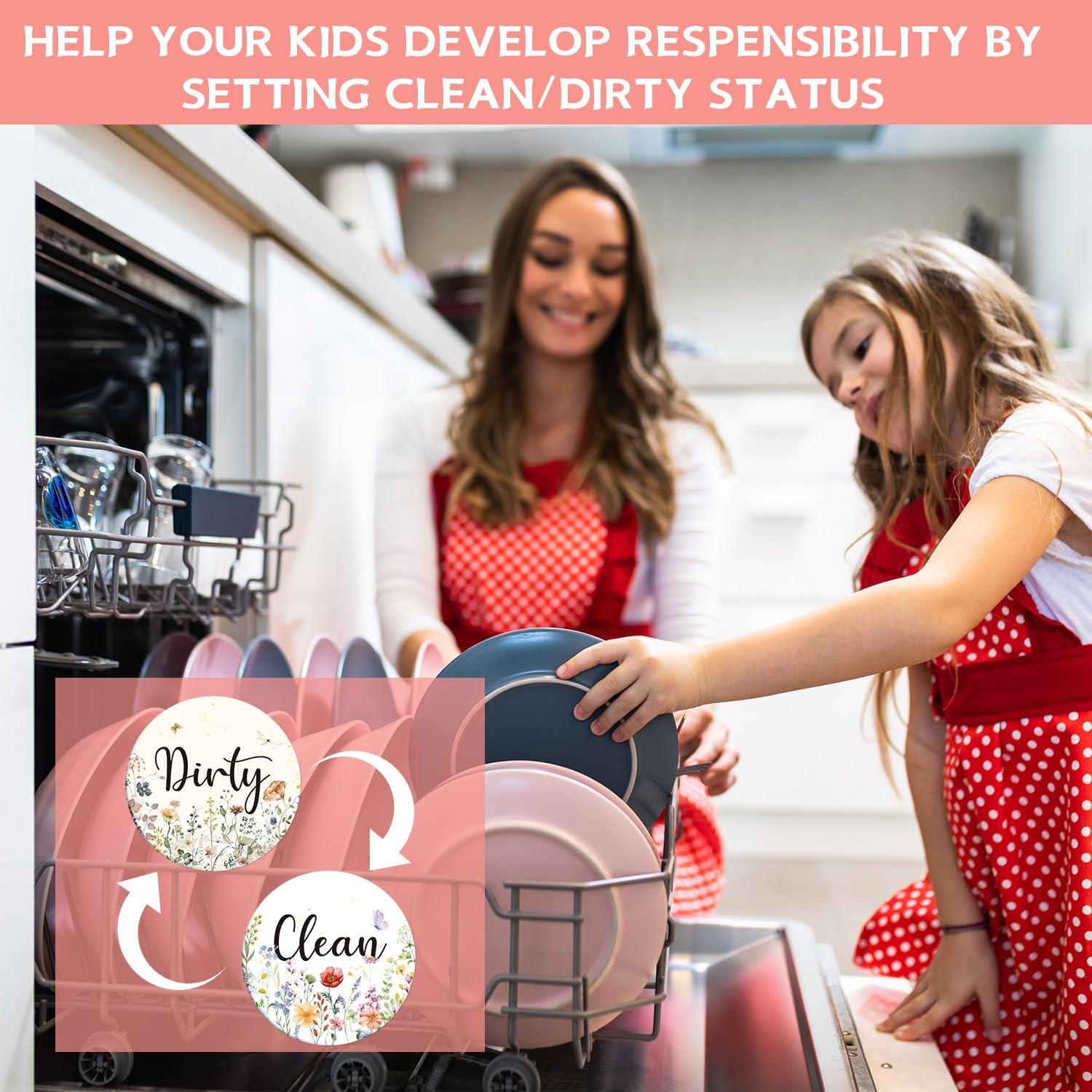 Imán Magnético Lavavajillas Limpio Sucio Cosmisun Floral 9x5cm