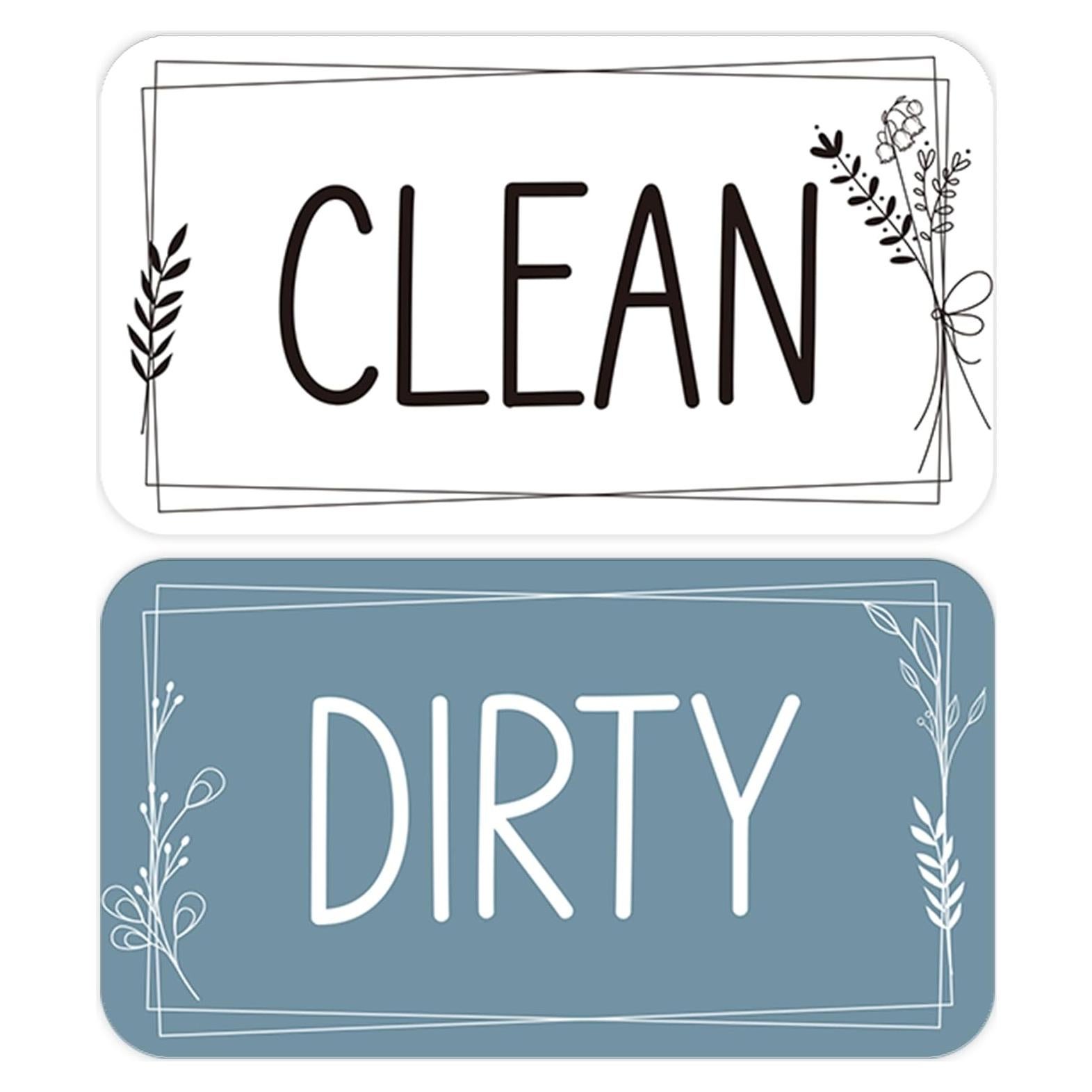 Imán Limpio Sucio Doble Cara MENIFEND Floral Azul 10.5x5.8 cm