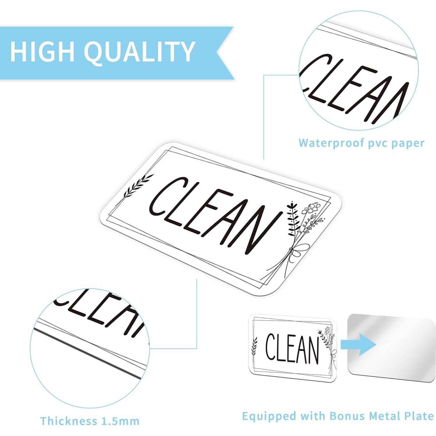 Imán Limpio Sucio Doble Cara MENIFEND Floral Azul 10.5x5.8 cm