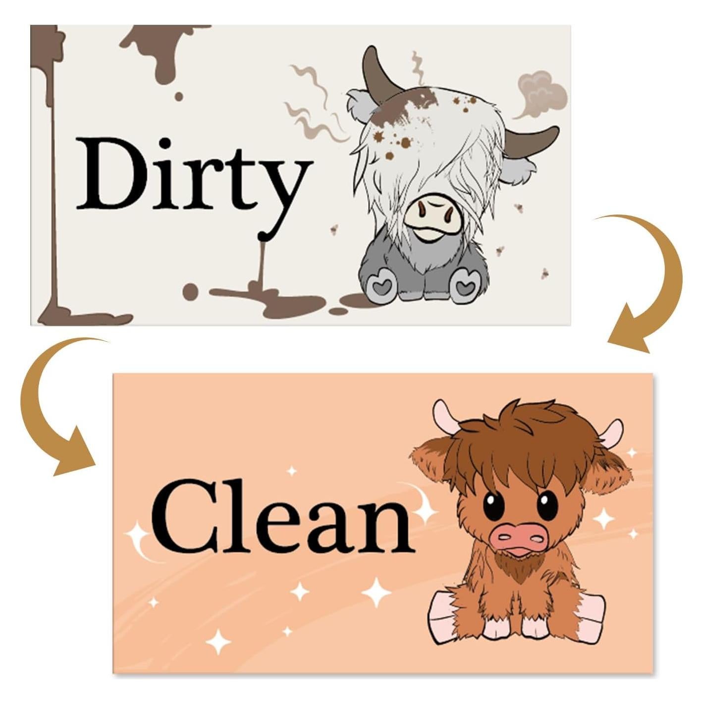 Imán de Lavavajillas Limpio Sucio Cosmisun 9x5 cm Vaca