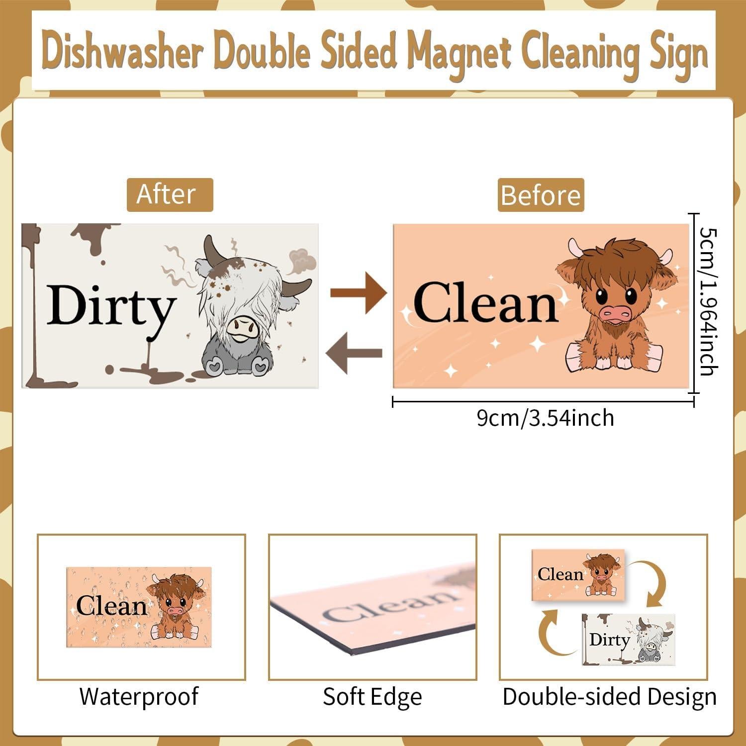 Imán de Lavavajillas Limpio Sucio Cosmisun 9x5 cm Vaca
