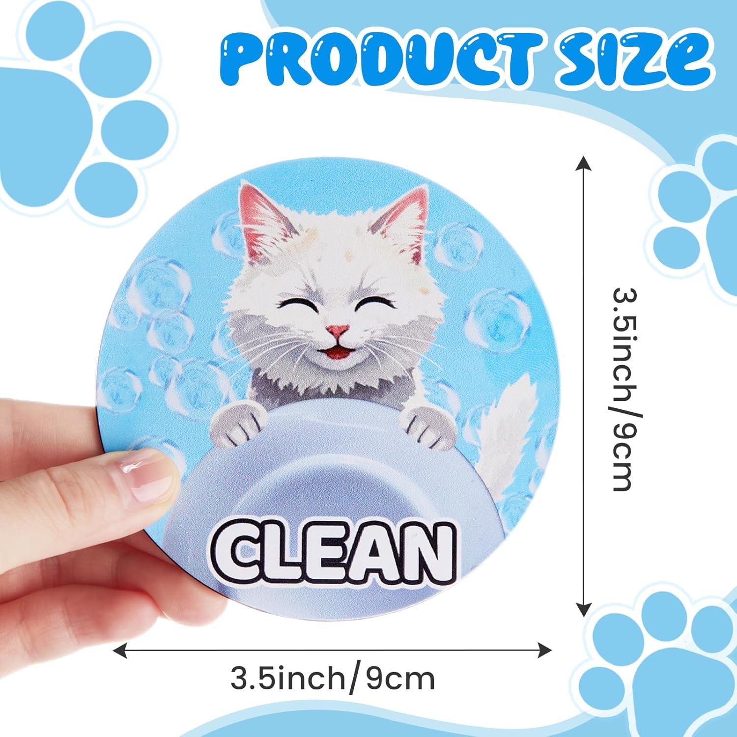 Imán de Lavavajillas Limpio Sucio Xuhal Gato Blanco 9 cm