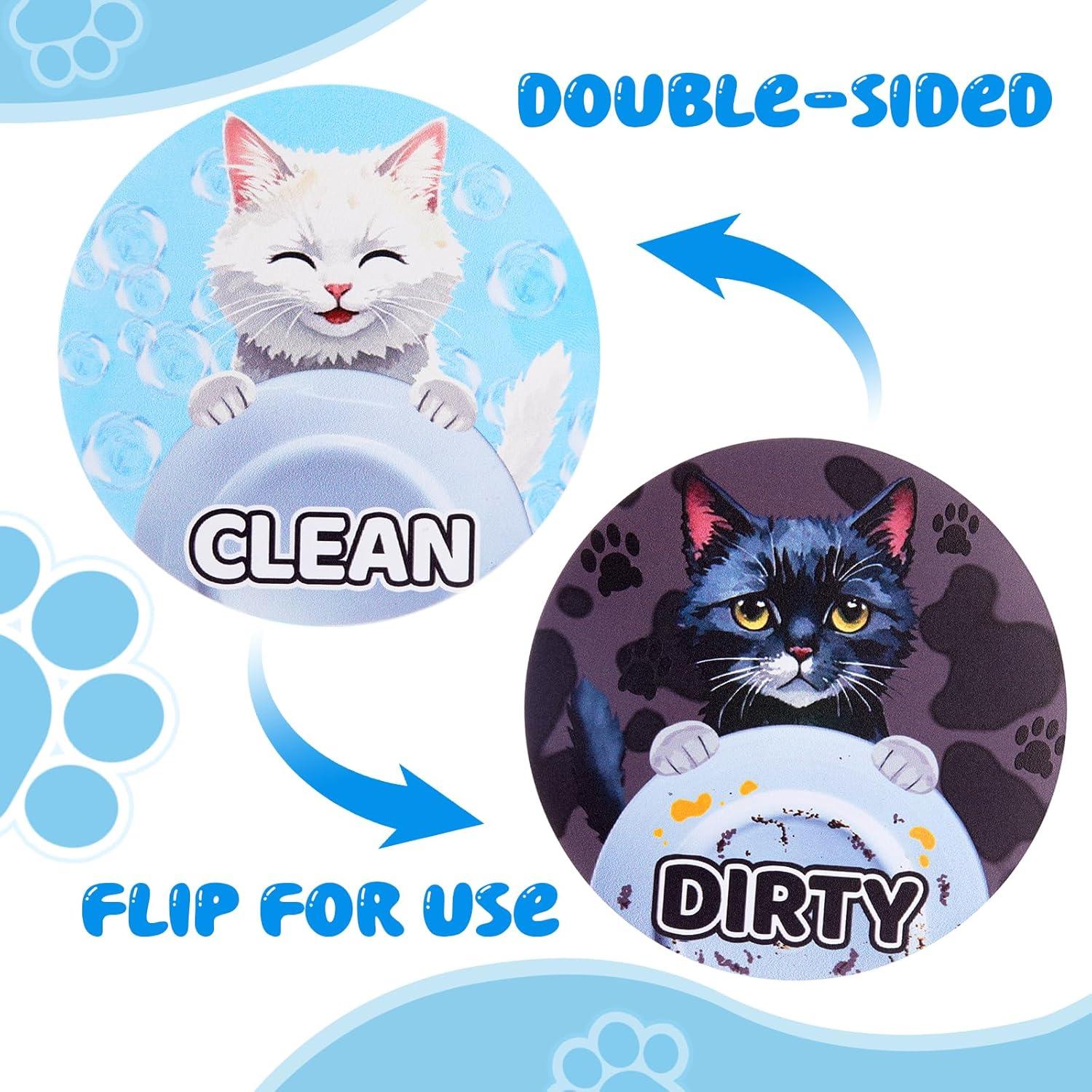 Imán de Lavavajillas Limpio Sucio Xuhal Gato Blanco 9 cm