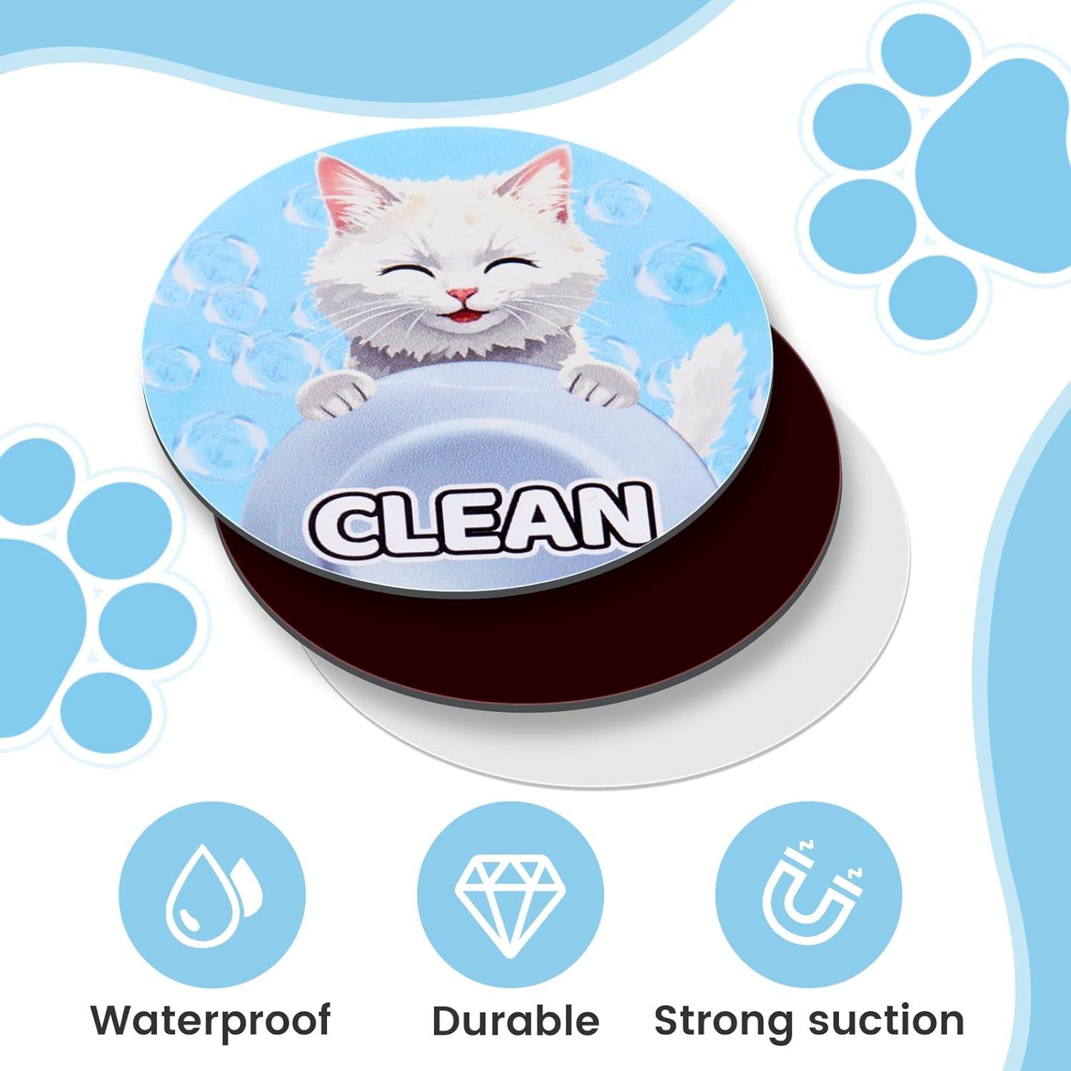 Imán de Lavavajillas Limpio Sucio Xuhal Gato Blanco 9 cm