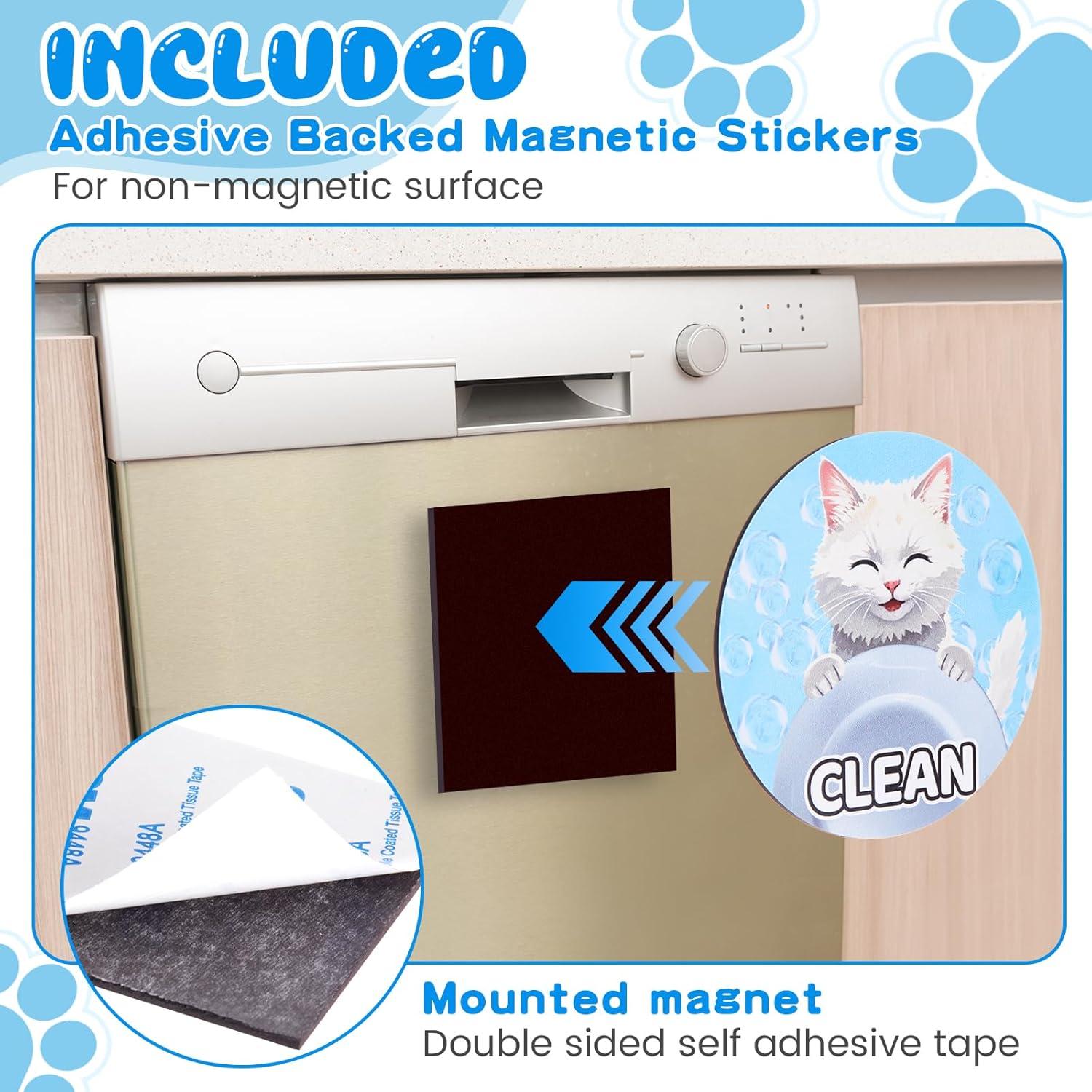 Imán de Lavavajillas Limpio Sucio Xuhal Gato Blanco 9 cm