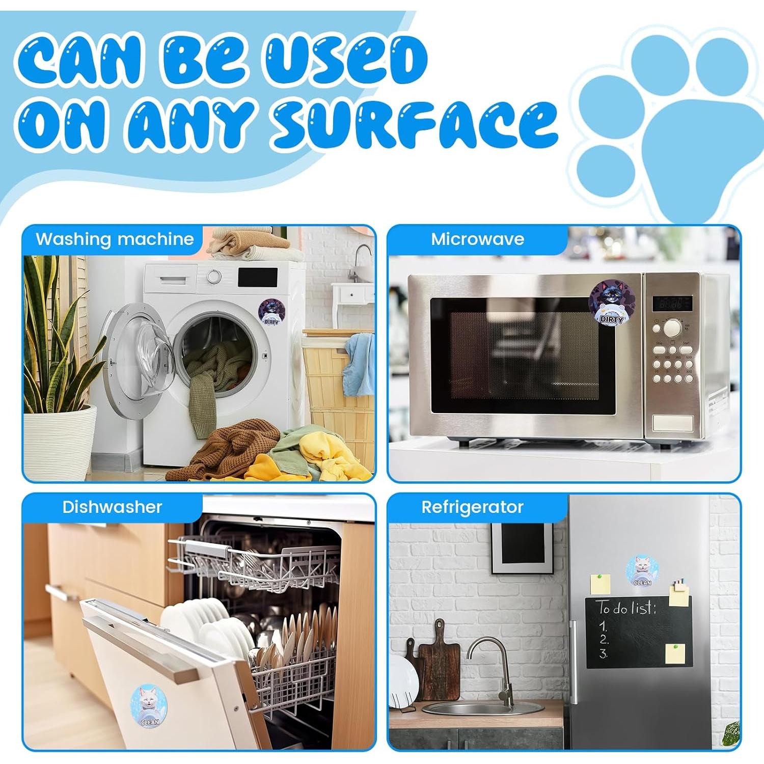 Imán de Lavavajillas Limpio Sucio Xuhal Gato Blanco 9 cm