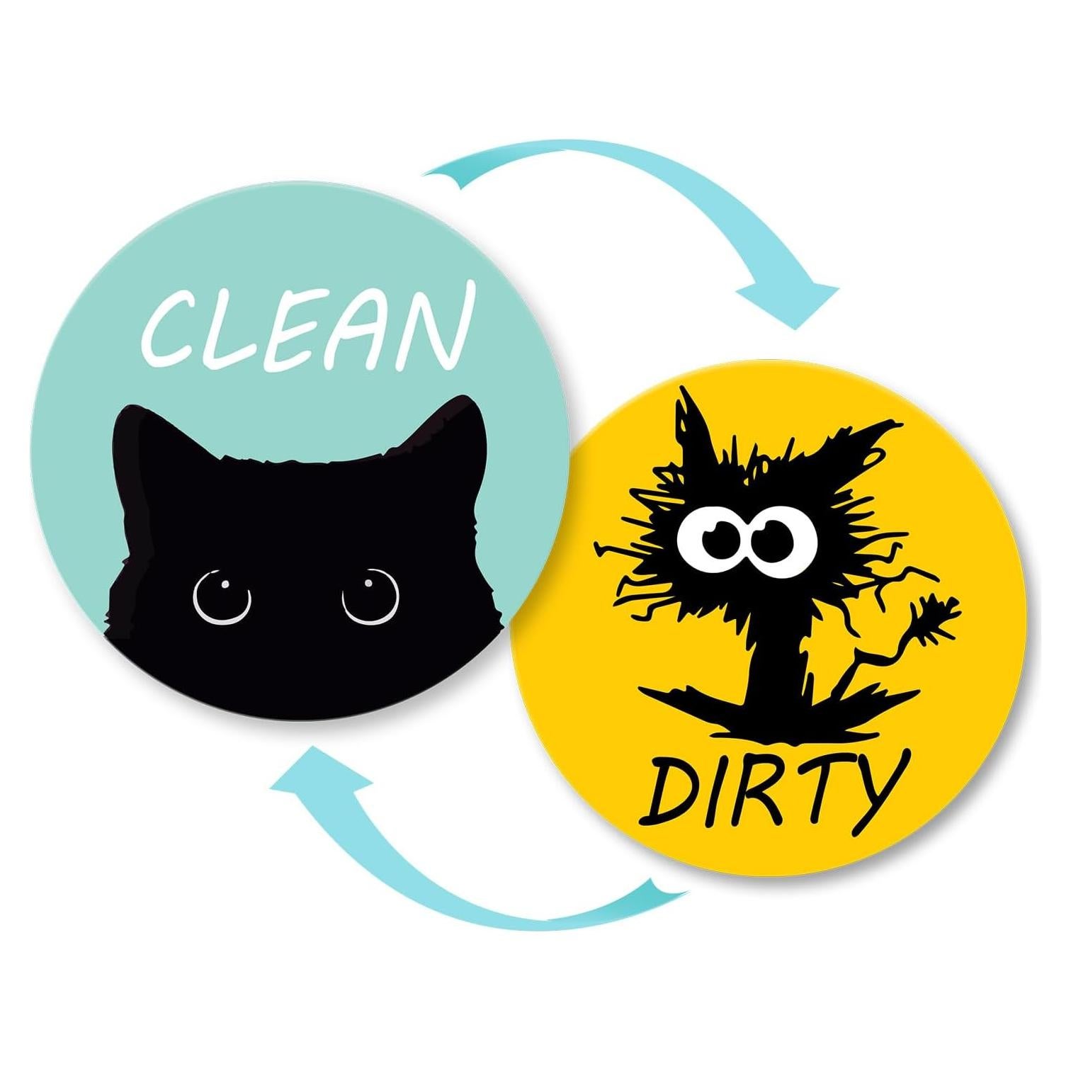 Imán para Lavavajillas Calyders Doble Cara Gato Limpio Sucio