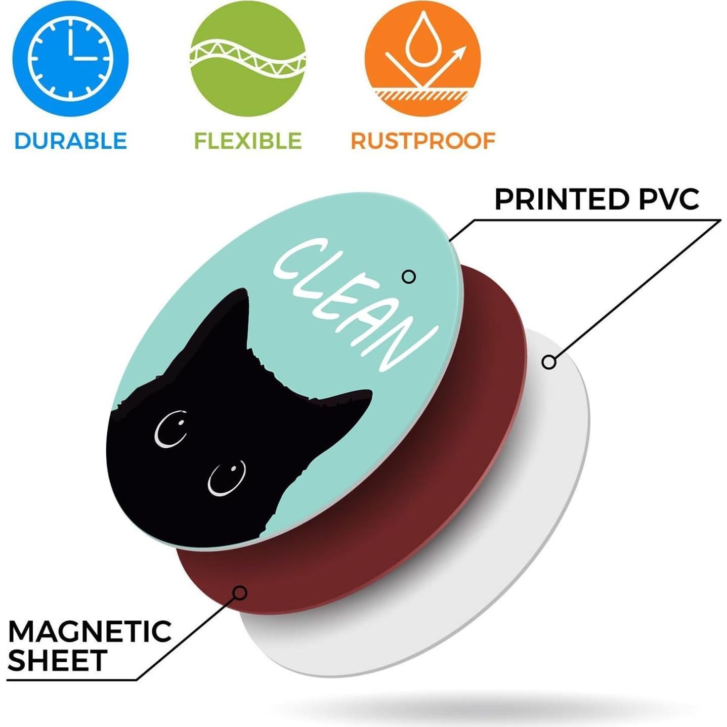 Imán para Lavavajillas Calyders Doble Cara Gato Limpio Sucio