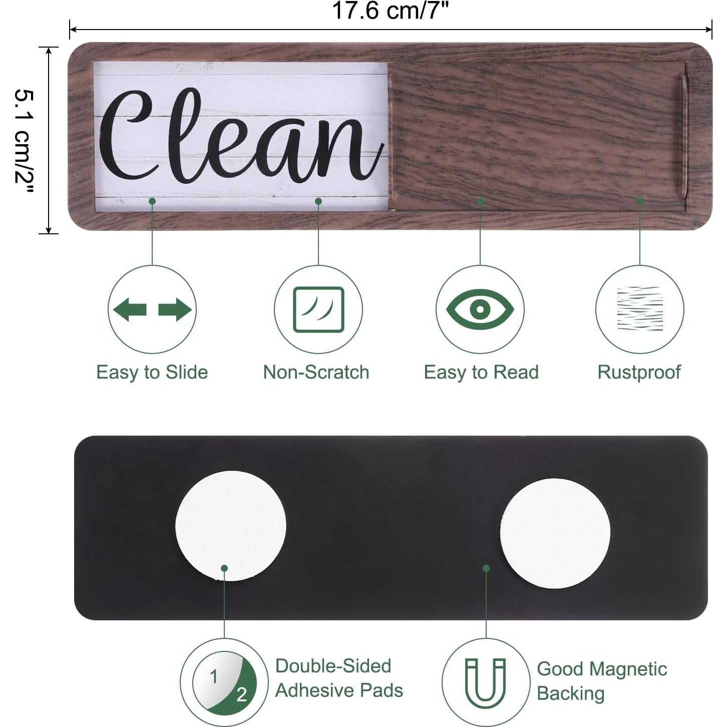 Señal Magnética Lavavajillas Limpio Sucio uxcell 5.1x17.6cm