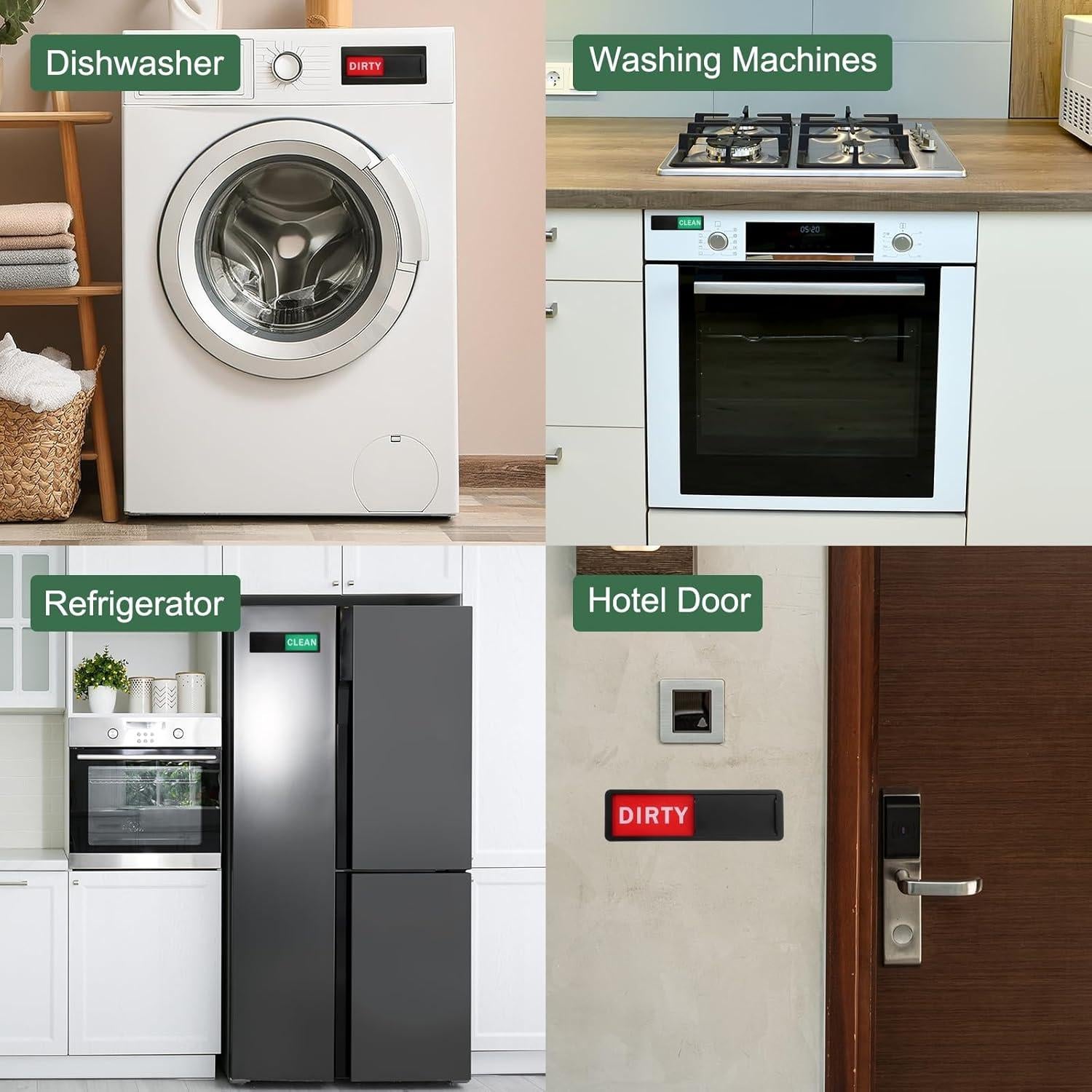 Señal Magnética Lavavajillas Limpio Sucio uxcell 5.1x17.6cm