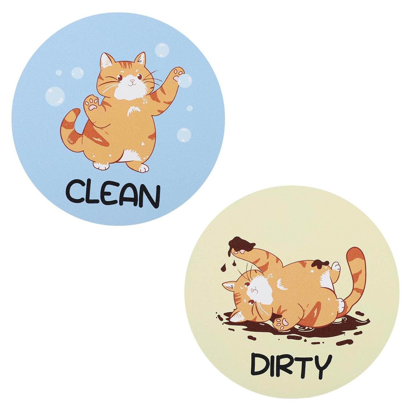 2 Piezas Imán de Gato Limpio Sucio Gosknor 8.9 cm PVC