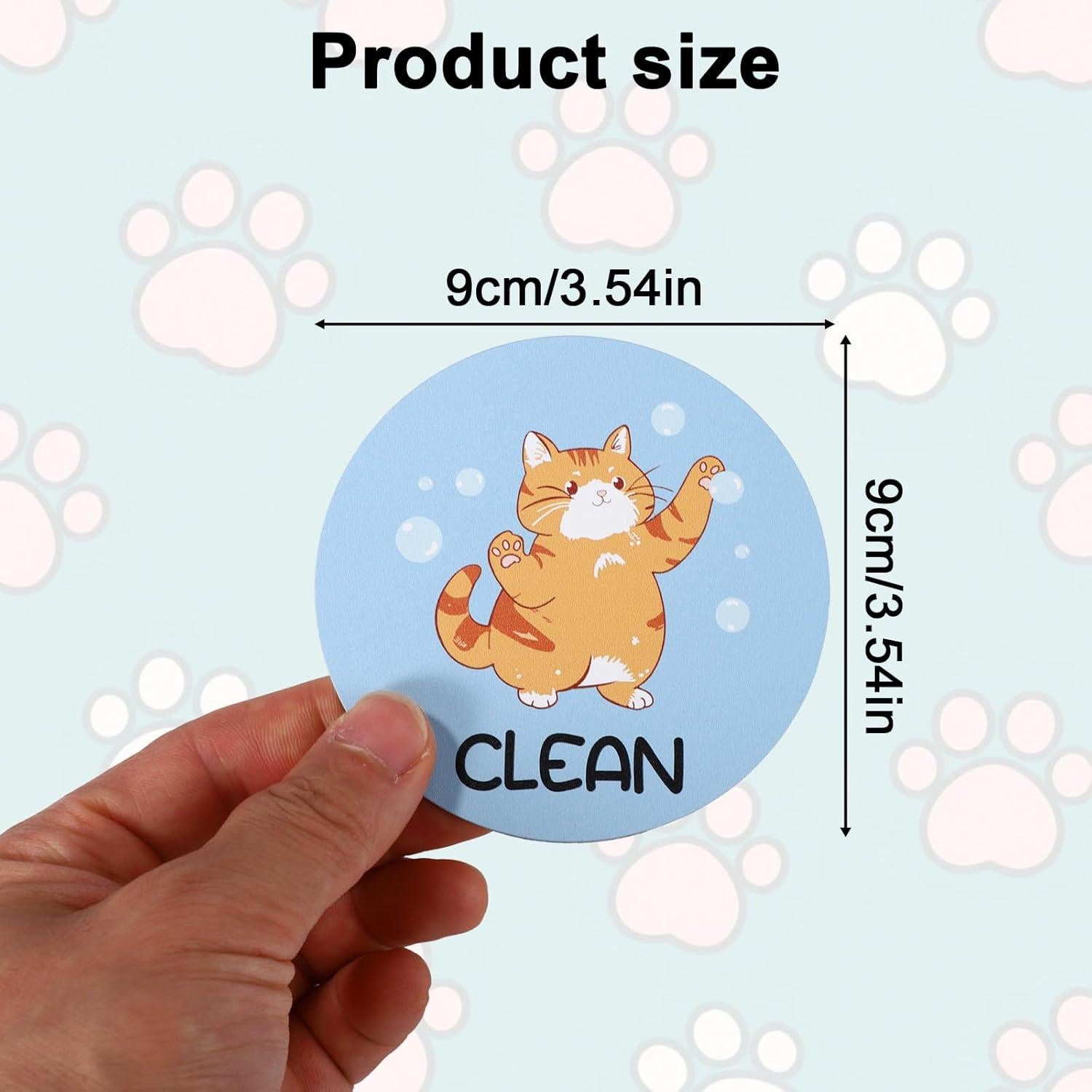 2 Piezas Imán de Gato Limpio Sucio Gosknor 8.9 cm PVC