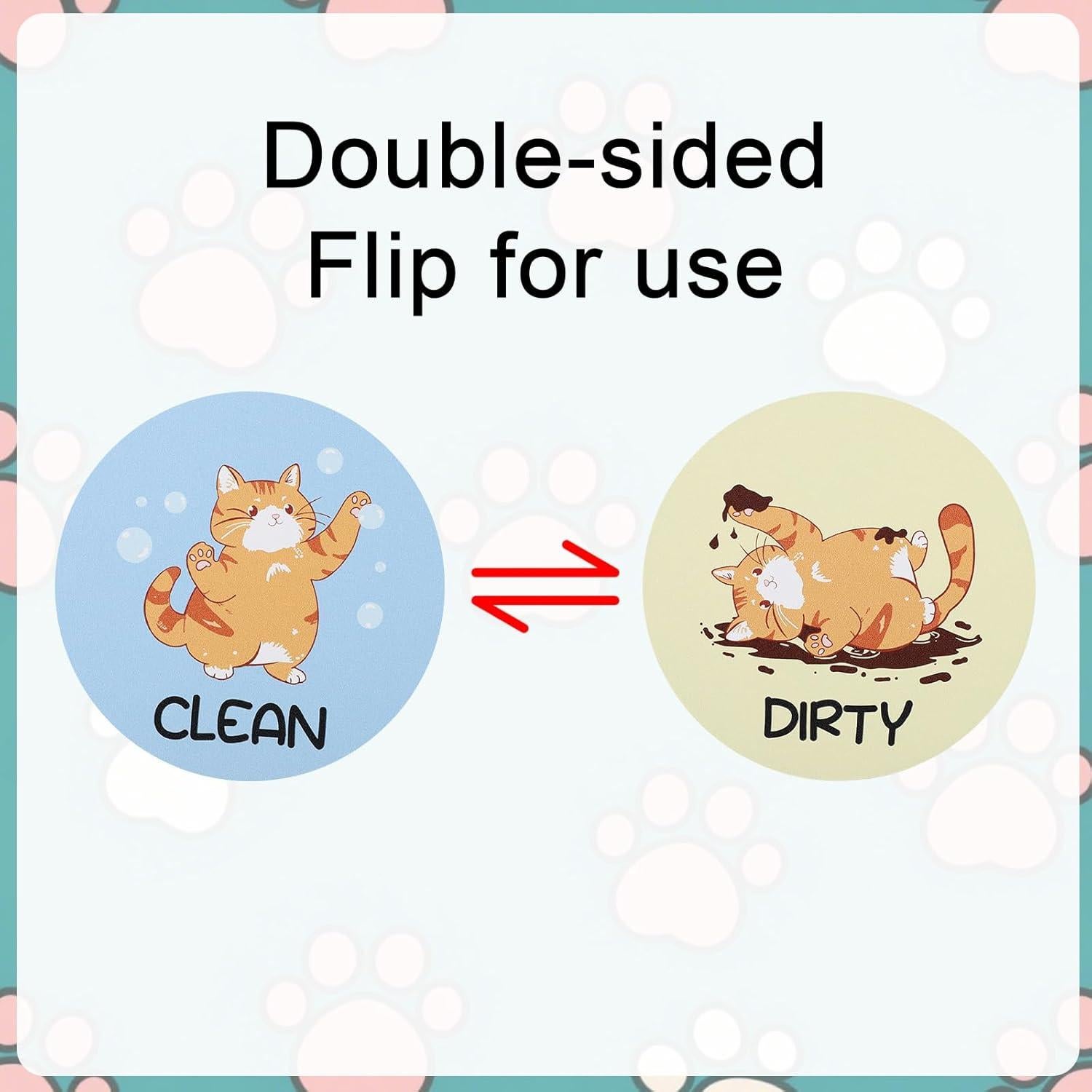 2 Piezas Imán de Gato Limpio Sucio Gosknor 8.9 cm PVC