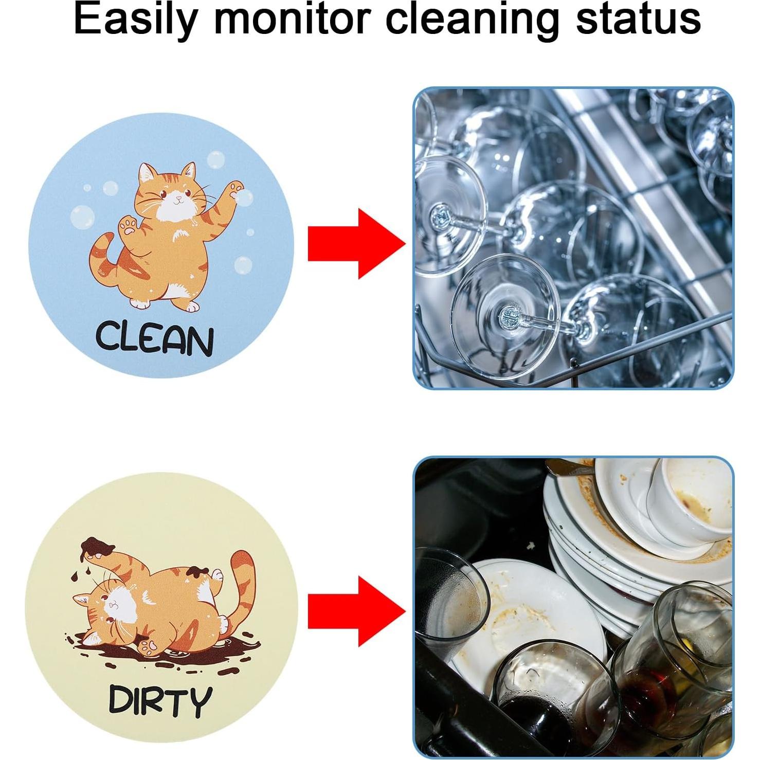 2 Piezas Imán de Gato Limpio Sucio Gosknor 8.9 cm PVC