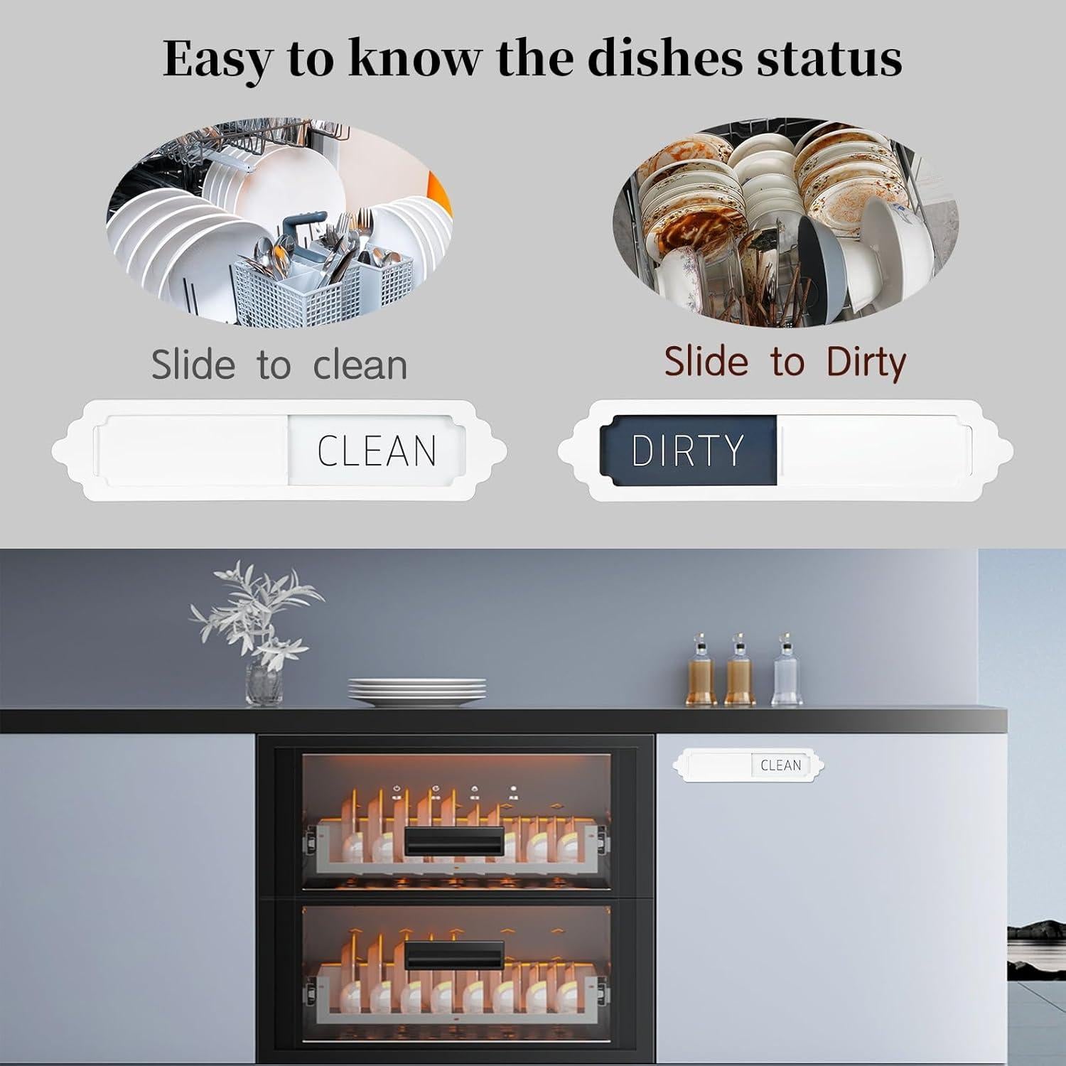 Imán de Lavavajillas Limpio Sucio Aifiuroo Blanco 17.78x3.81cm