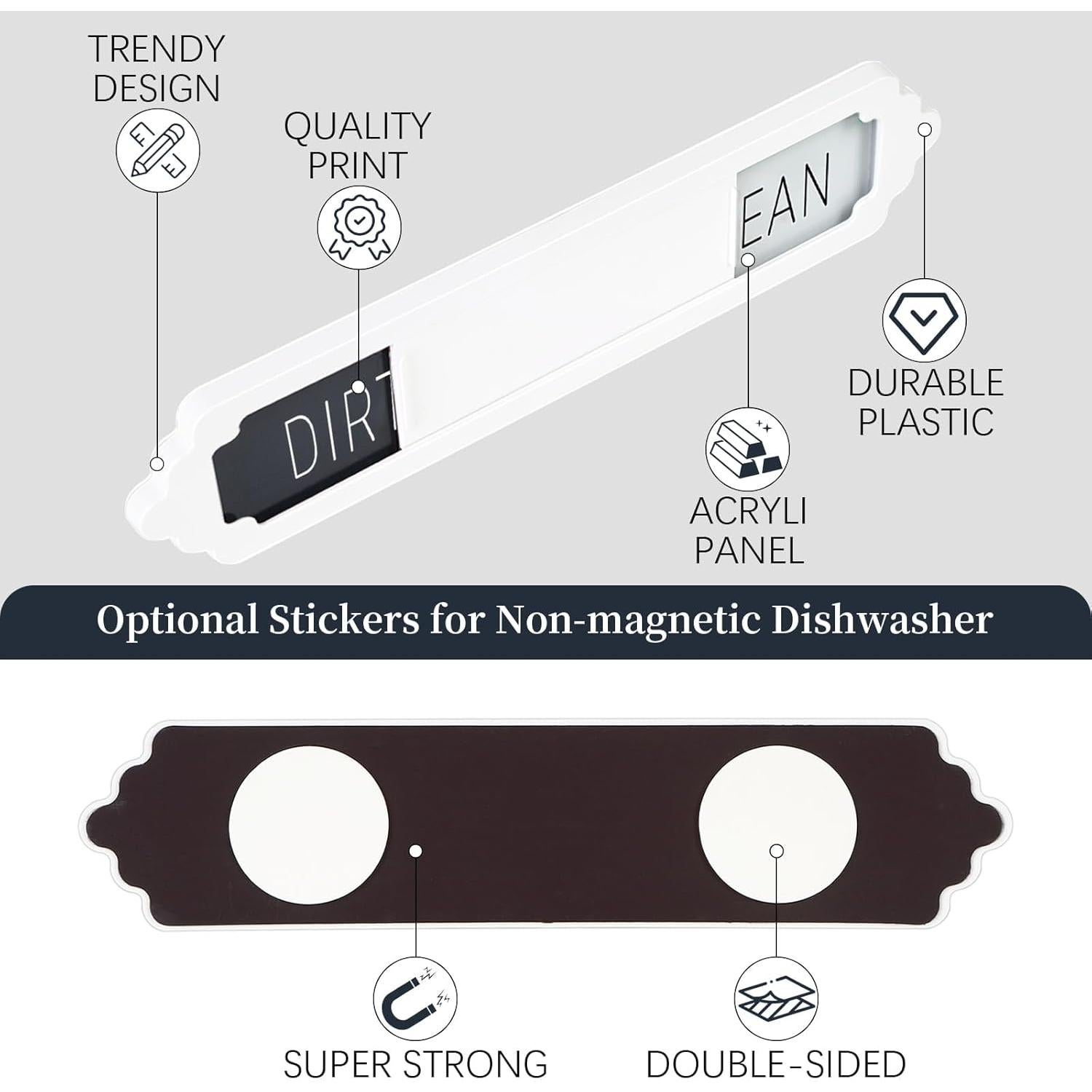 Imán de Lavavajillas Limpio Sucio Aifiuroo Blanco 17.78x3.81cm