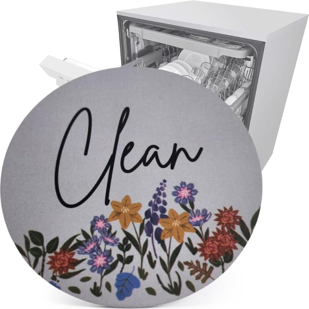 Imán para Lavavajillas Limpio Sucio Floral 8.89 cm - Pretty Inappropriate