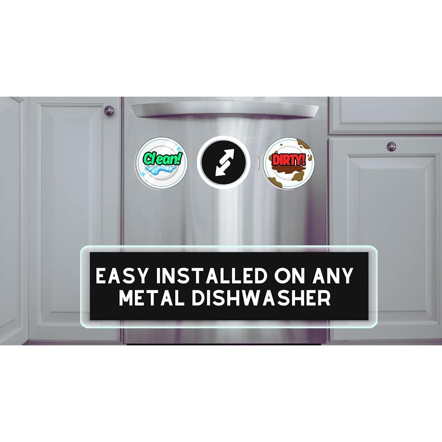 Imán de Lavavajillas Limpio Sucio DealChase Doble Cara 8.9cm