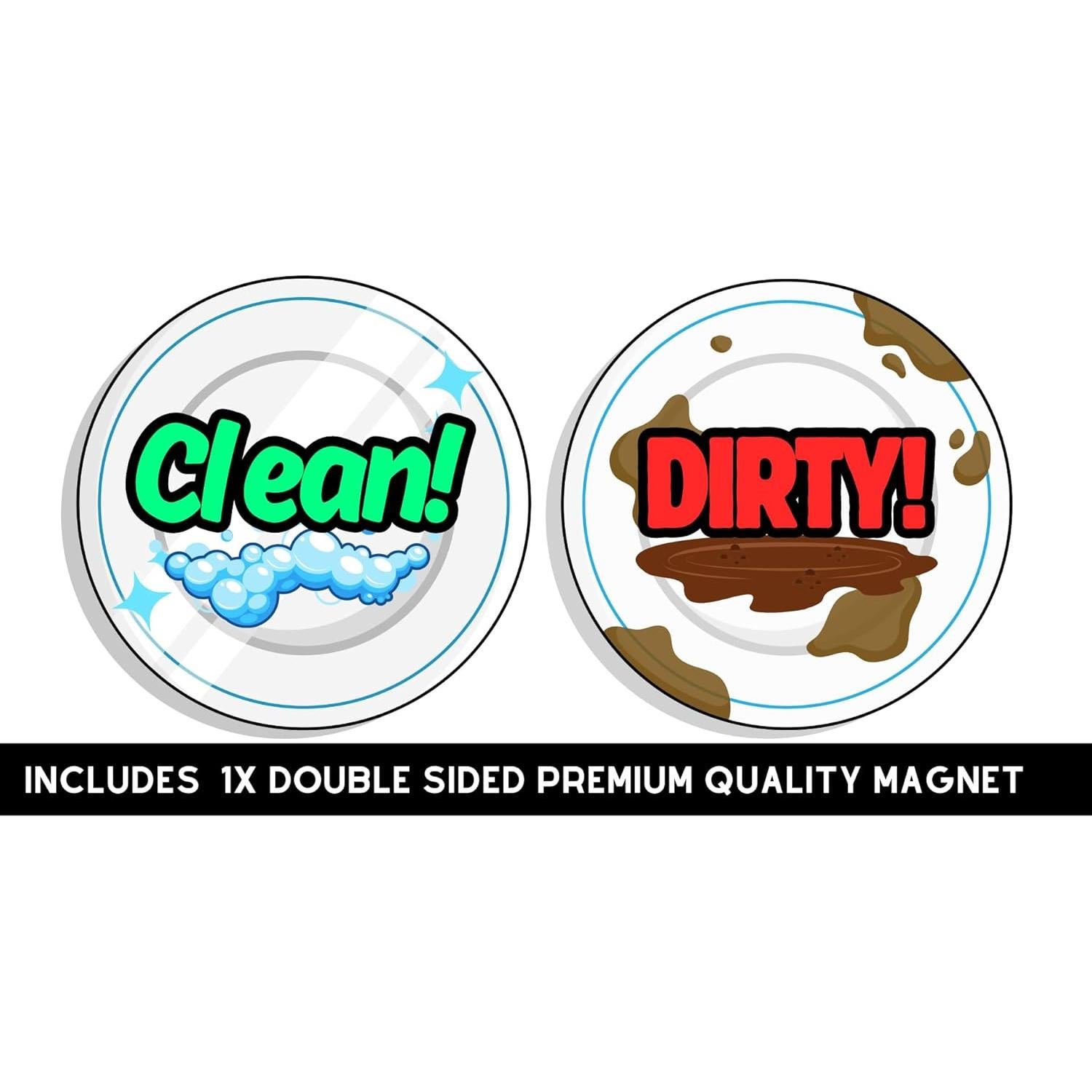 Imán de Lavavajillas Limpio Sucio DealChase Doble Cara 8.9cm
