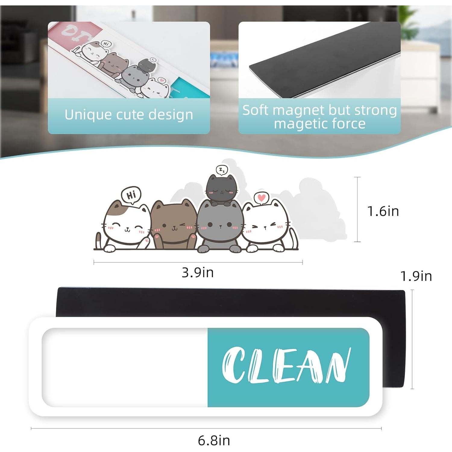 Imán de Lavavajillas Acrílico DetFinns Limpio Sucio 20x10cm