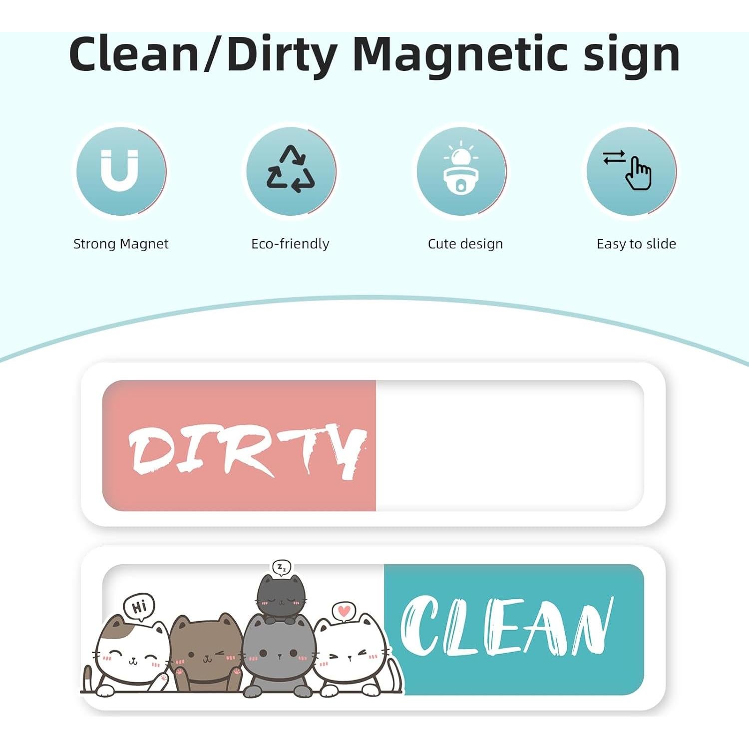 Imán de Lavavajillas Acrílico DetFinns Limpio Sucio 20x10cm