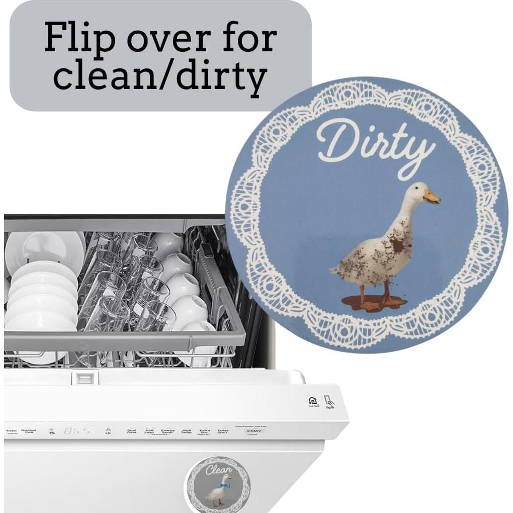 Imán de Lavavajillas Limpio Sucio Ganso Abuela 8.89cm