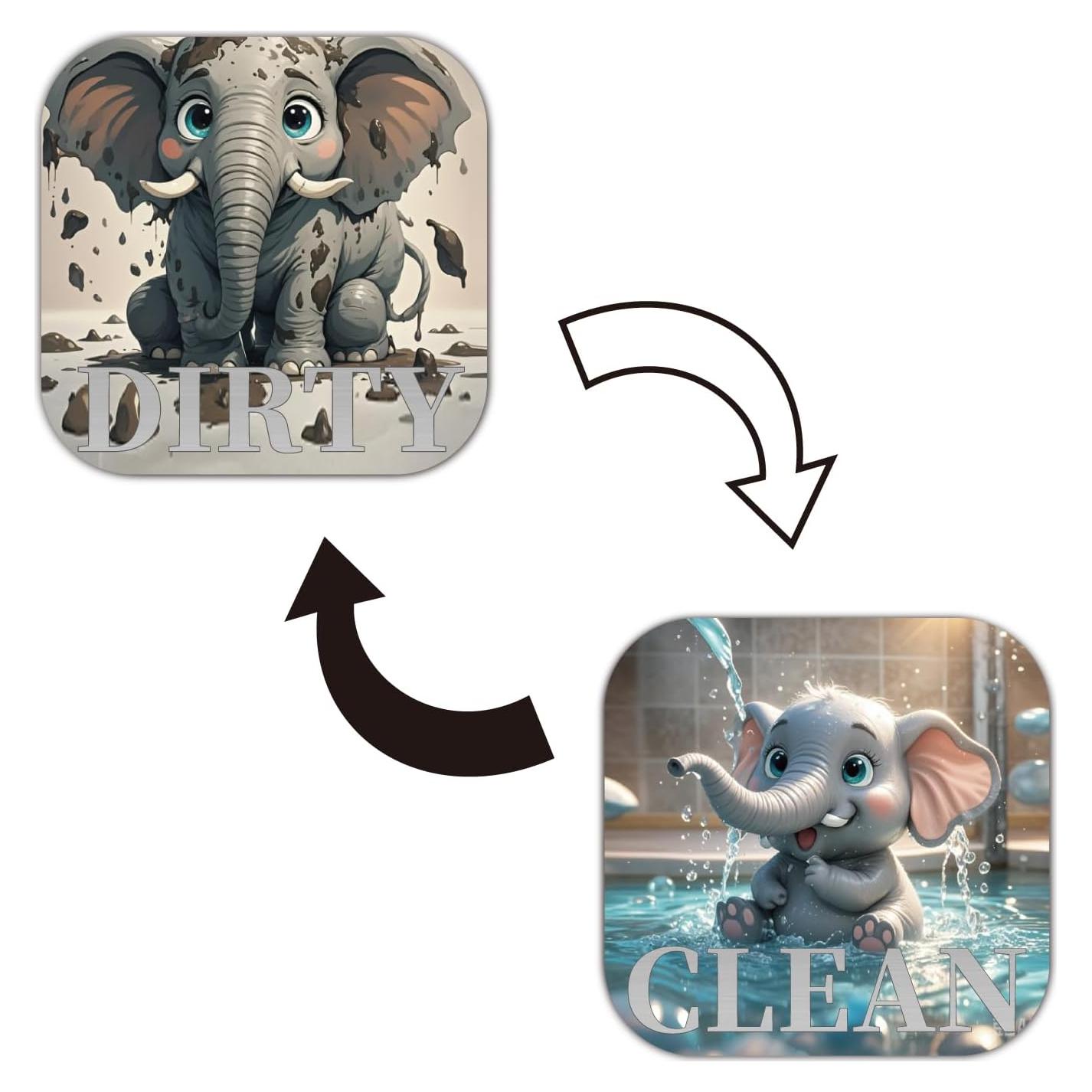 Imán Limpio/Sucio para Lavavajillas Genérico 8.89x6.35cm Gris