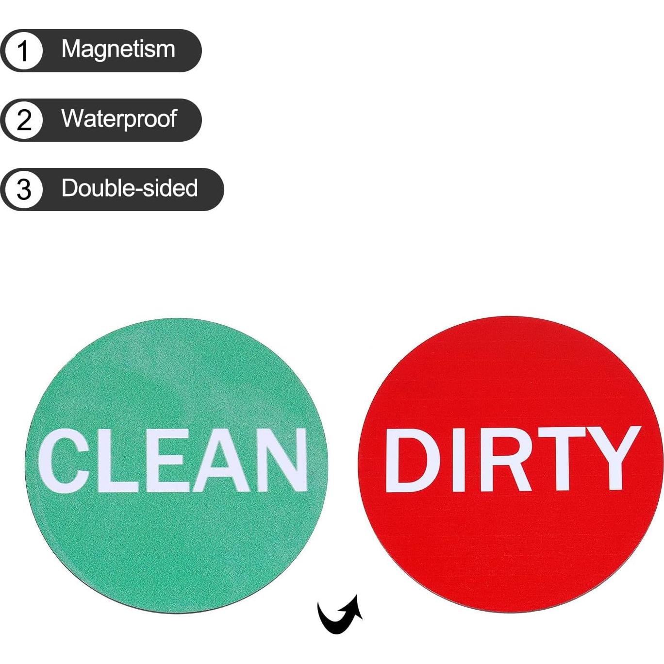 Imán Doble Cara Limpio Sucio MECCANIXITY 9 cm Redondo