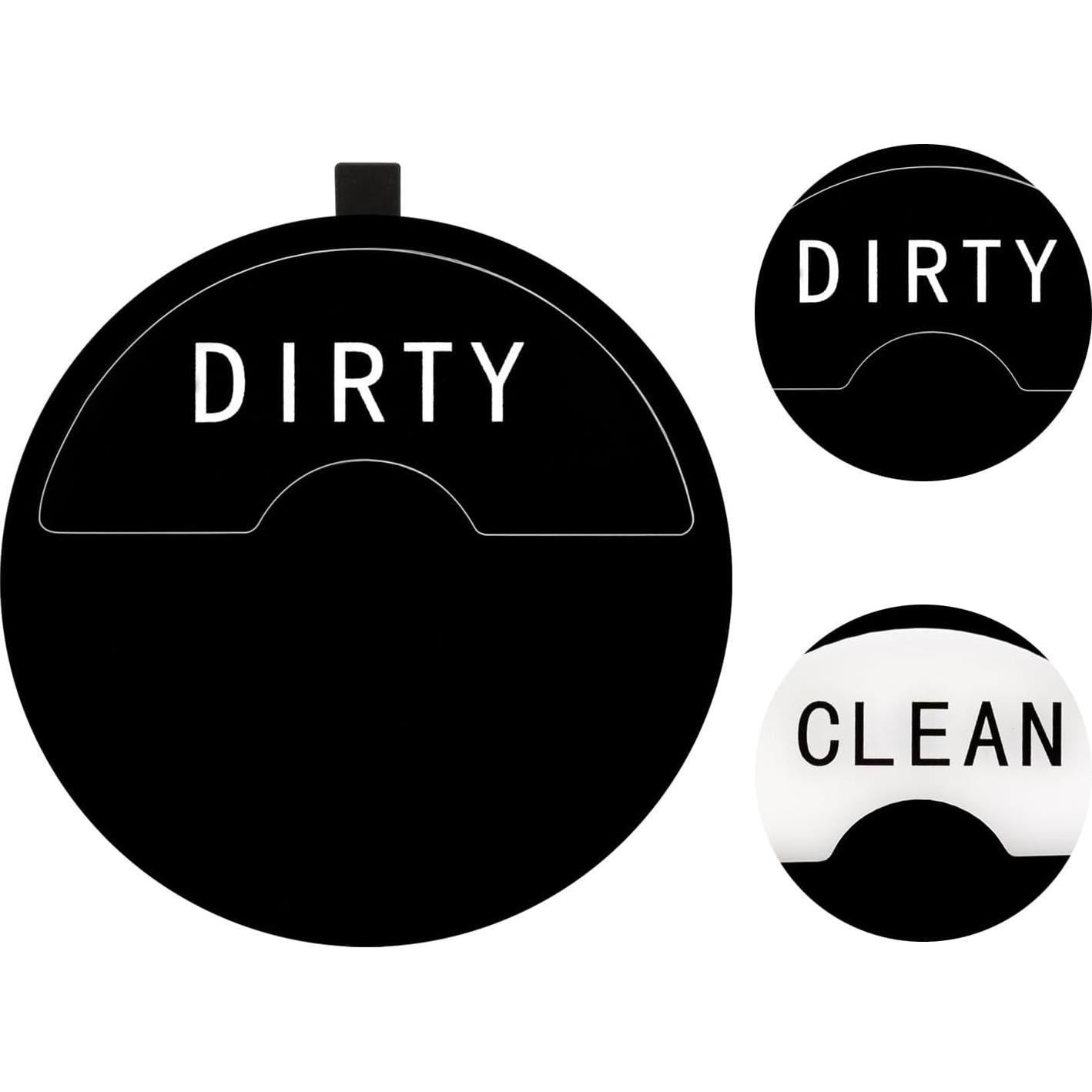 Imán de Lavavajillas Limpio Sucio Kichwit 8.9 cm Negro