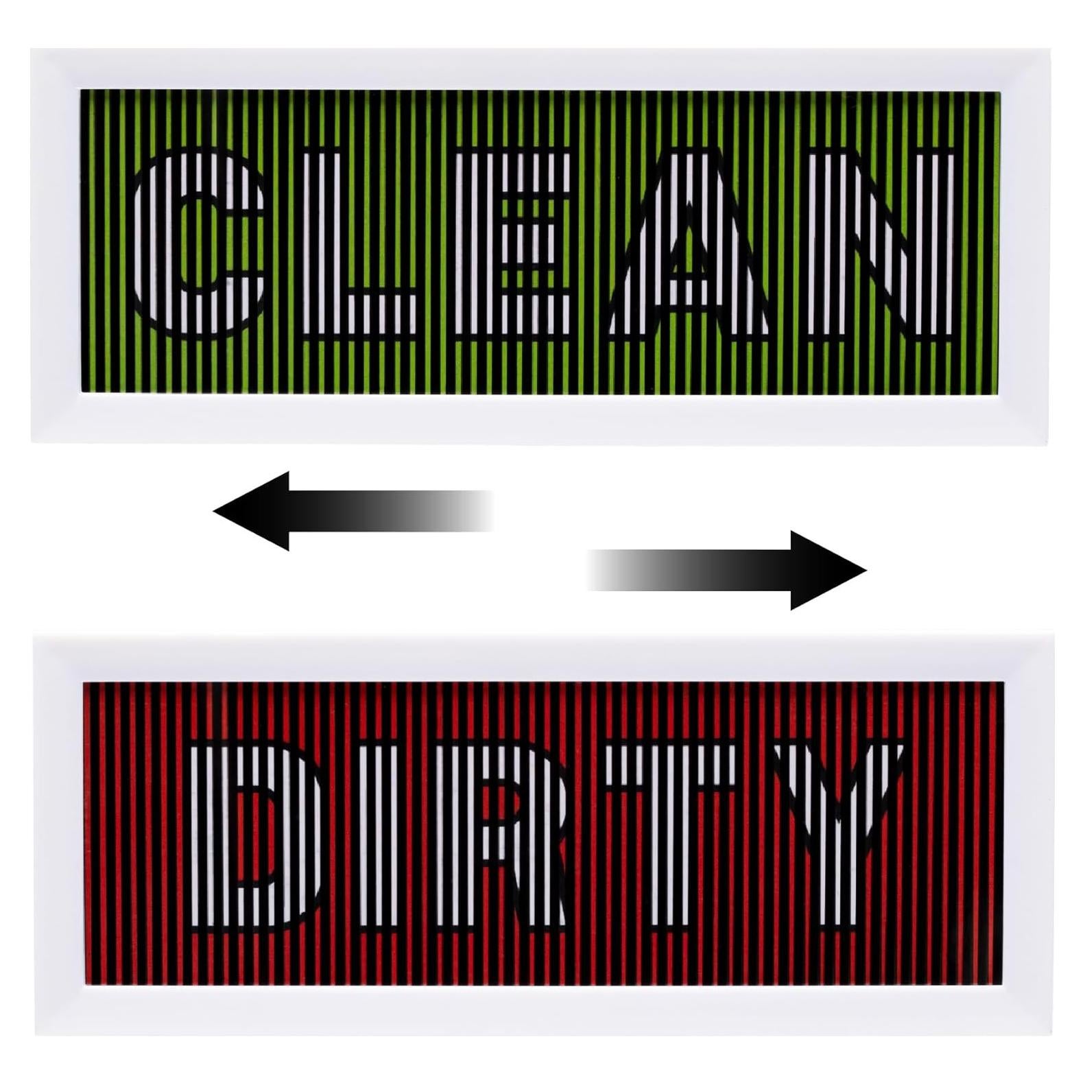 PelegDesign DishDash: Dishwasher Magnet Clean Dirty Sign - Farmhouse Kitchen Decor with Magnetic & Adhesive Options, Kitchen Organization Must Haves