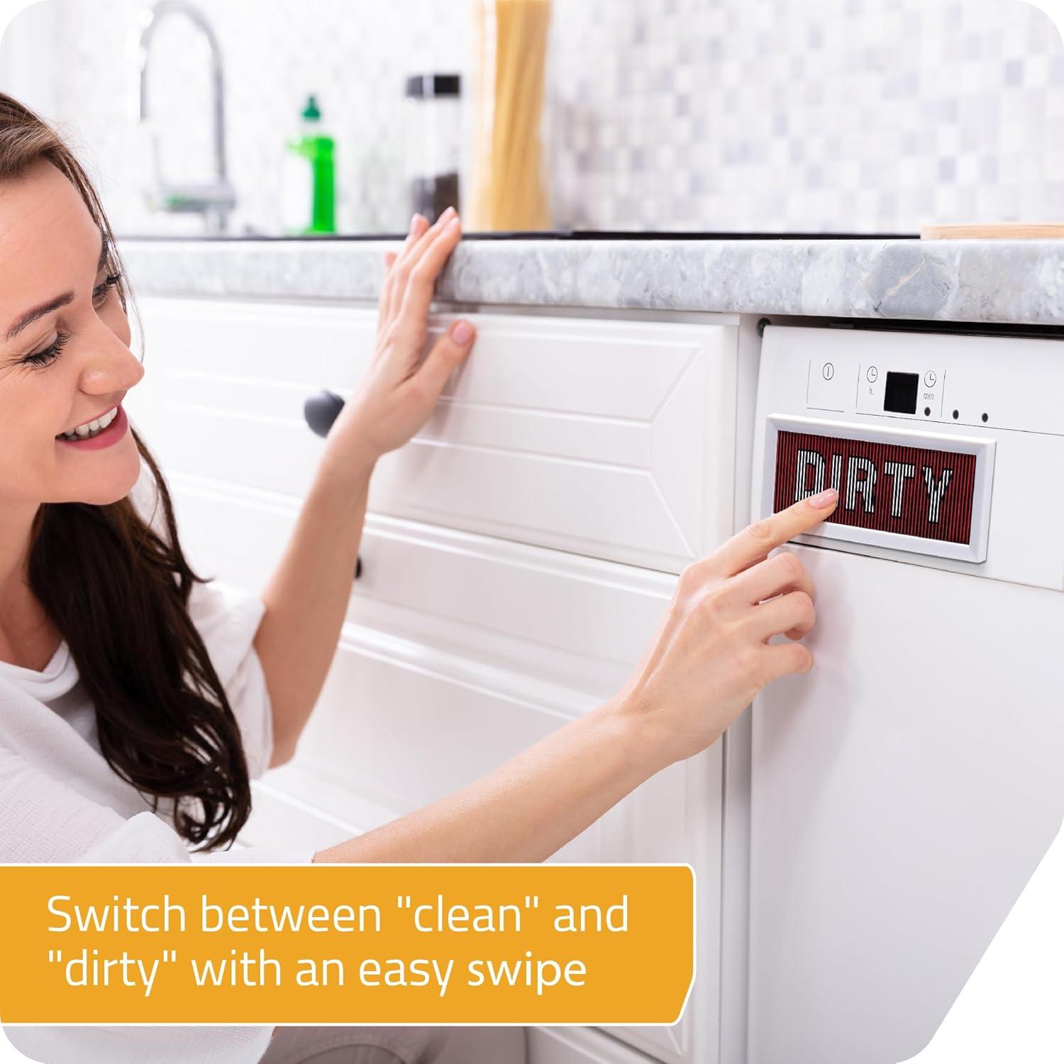 PelegDesign DishDash: Dishwasher Magnet Clean Dirty Sign - Farmhouse Kitchen Decor with Magnetic & Adhesive Options, Kitchen Organization Must Haves