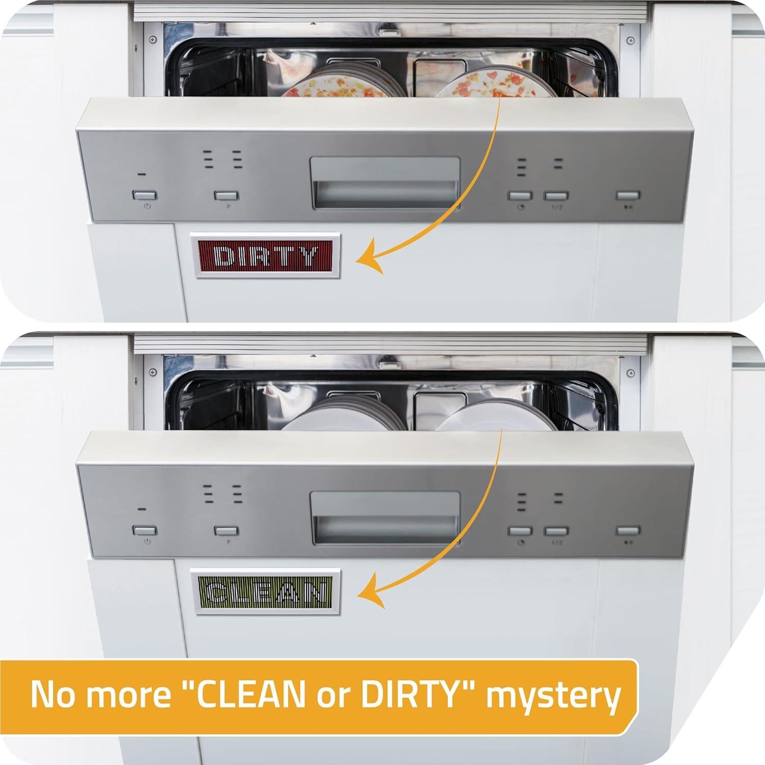 PelegDesign DishDash: Dishwasher Magnet Clean Dirty Sign - Farmhouse Kitchen Decor with Magnetic & Adhesive Options, Kitchen Organization Must Haves