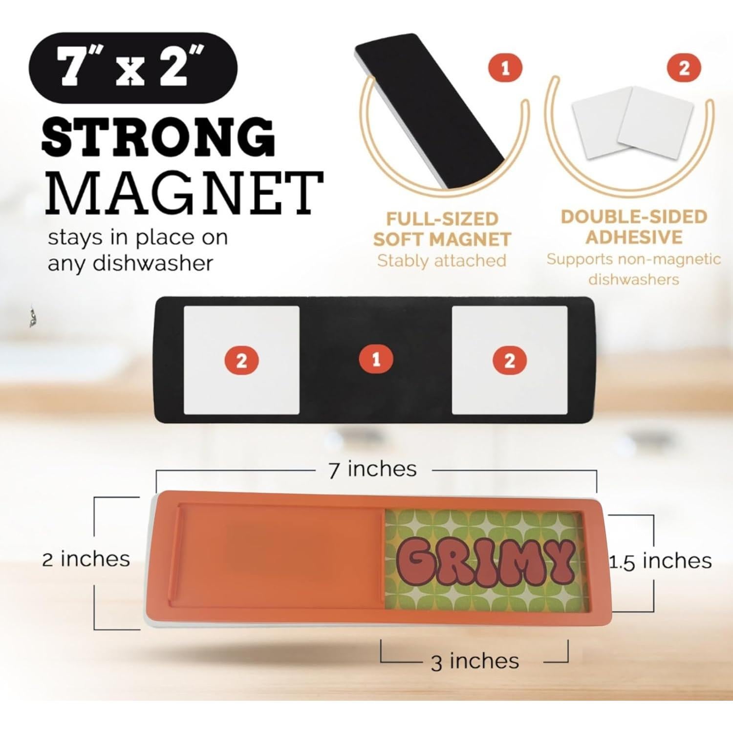 Imán Retro Deslizante Limpio Sucio Pretty Inappropriate 17.78x5.08cm