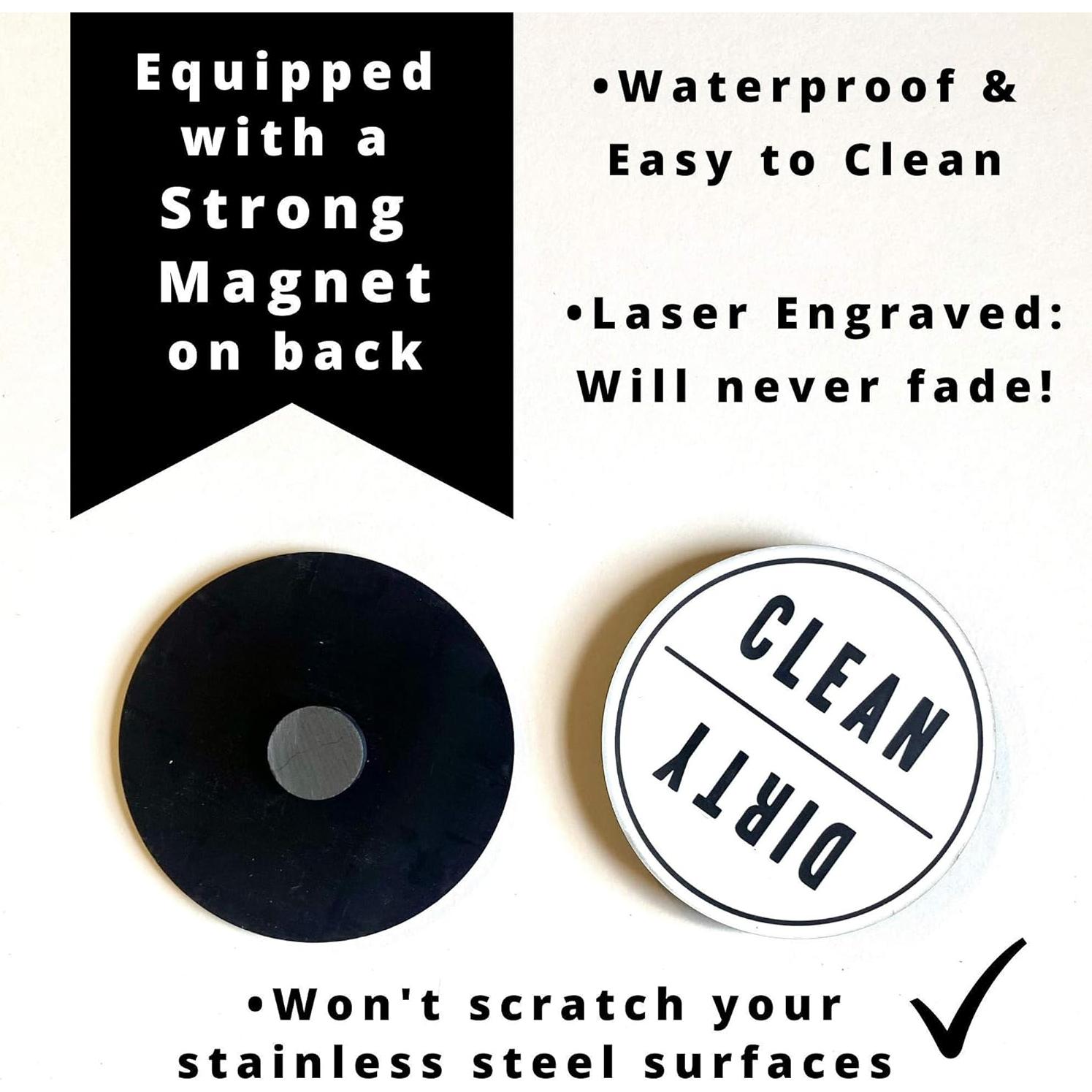 Imán de Lavavajillas Limpio Sucio Acero Inoxidable 7.62 cm