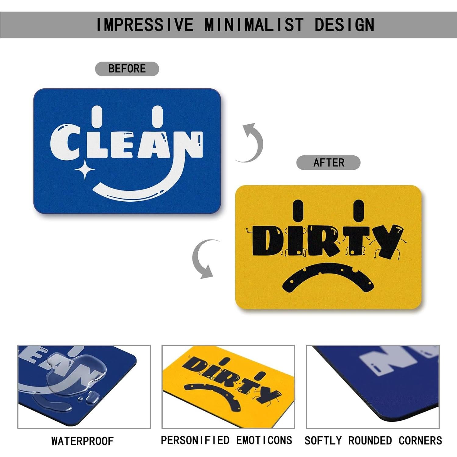 Imán de Lavavajillas TAZOO Limpio Sucio 9x6 cm Magnético