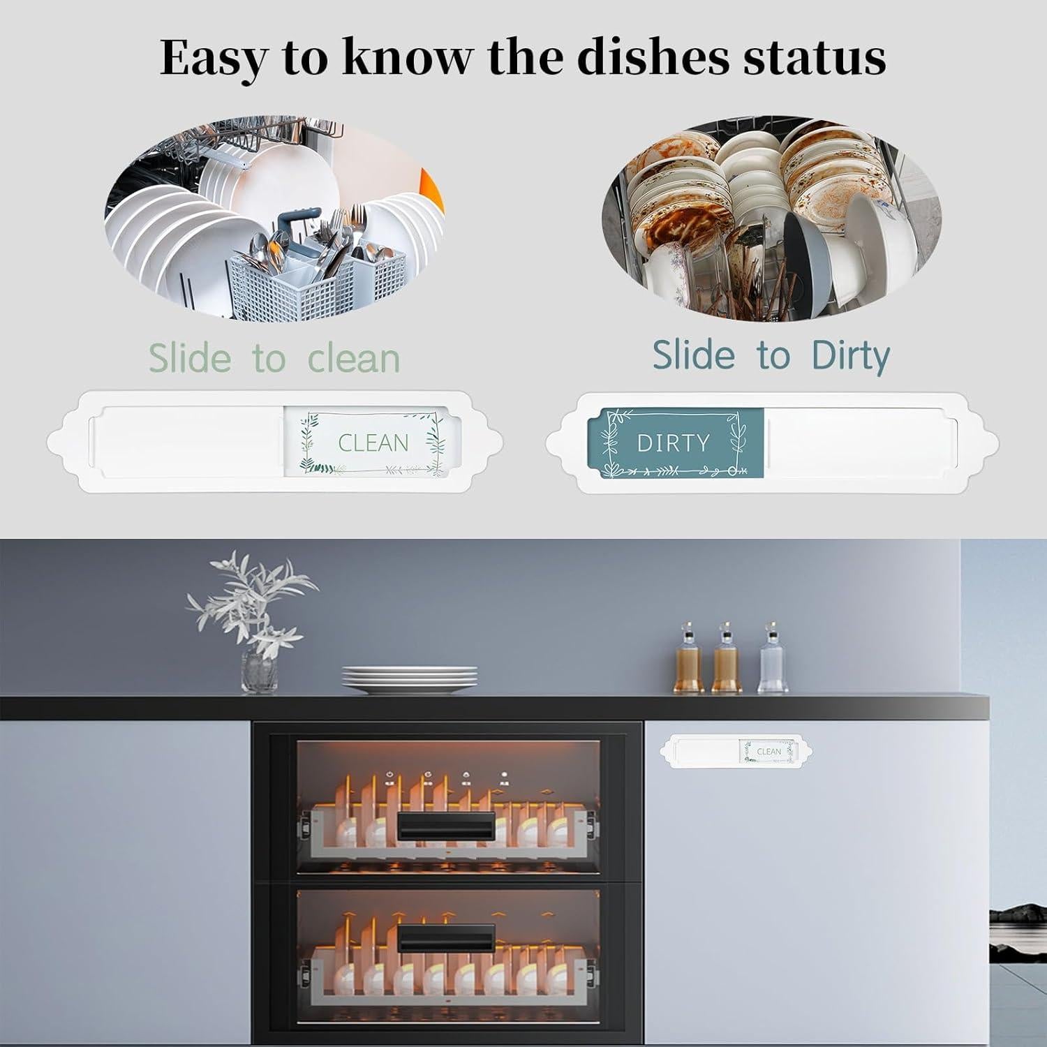 Imán Lavavajillas Limpio Sucio Aifiuroo 17.78x3.81cm Blanco