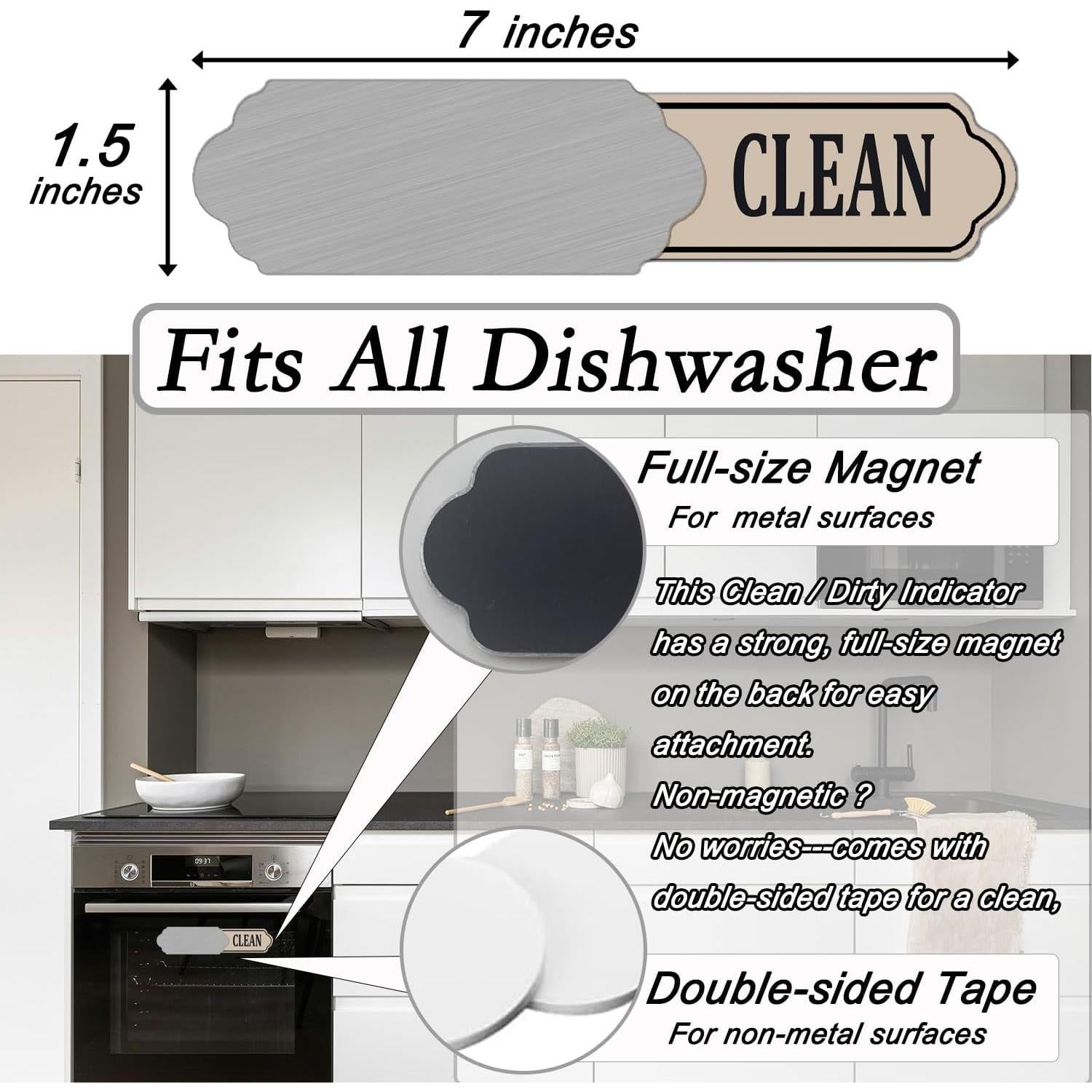 Imán de Lavavajillas Limpio Sucio Folyming 17.78x3.81cm