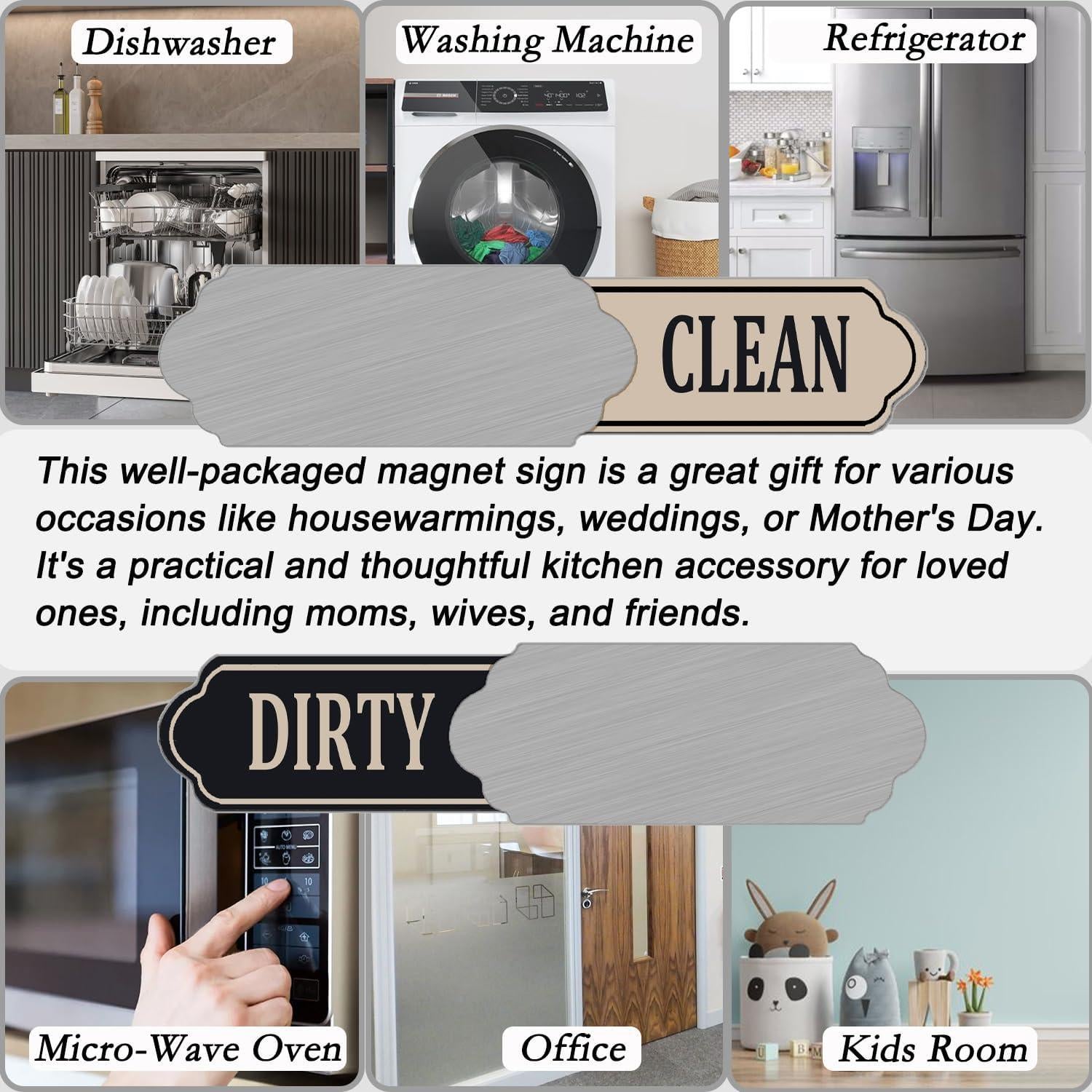 Imán de Lavavajillas Limpio Sucio Folyming 17.78x3.81cm