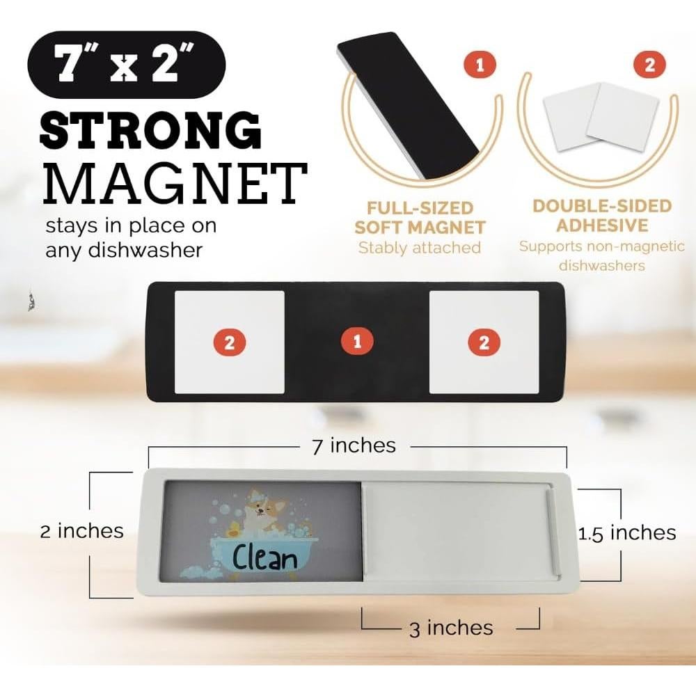 Imán de Lavavajillas Bonito Inapropiado 17.78x5.08cm Limpio Sucio